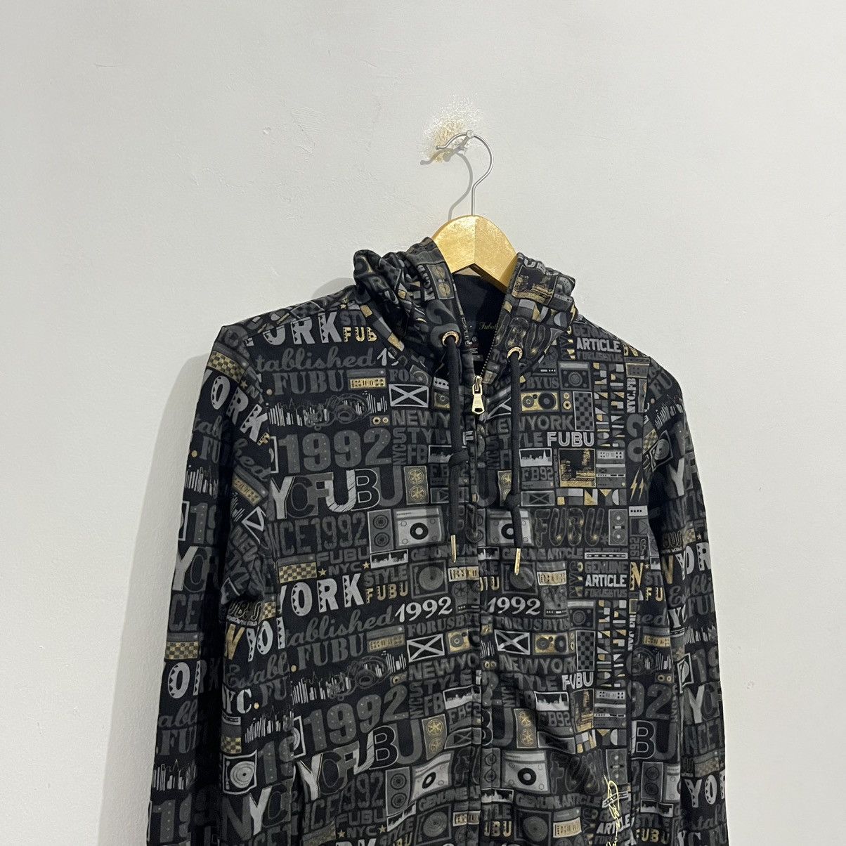 Fubu × Vintage FUBU Full-Zip Hoodie - All Over Print NYC 1992 Size US S / EU 44-46 / 1 - 7 Thumbnail