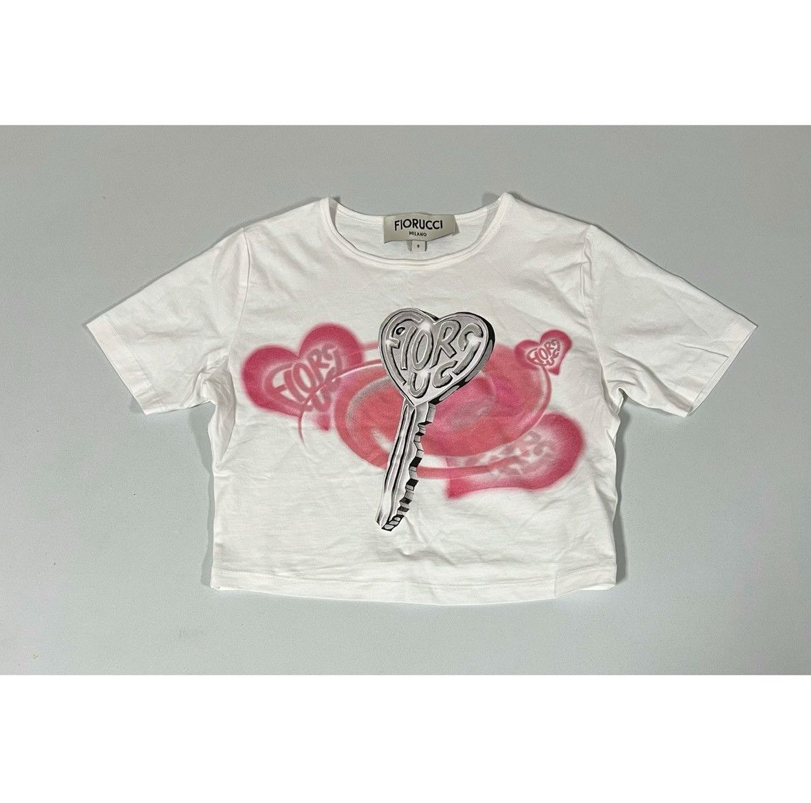 Fiorucci Fiorucci ‘Love Is Key’ Airbrush Shirt Blouse Tee Size S 🎀✨ Size S / US 4 / IT 40 - 1 Thumbnail