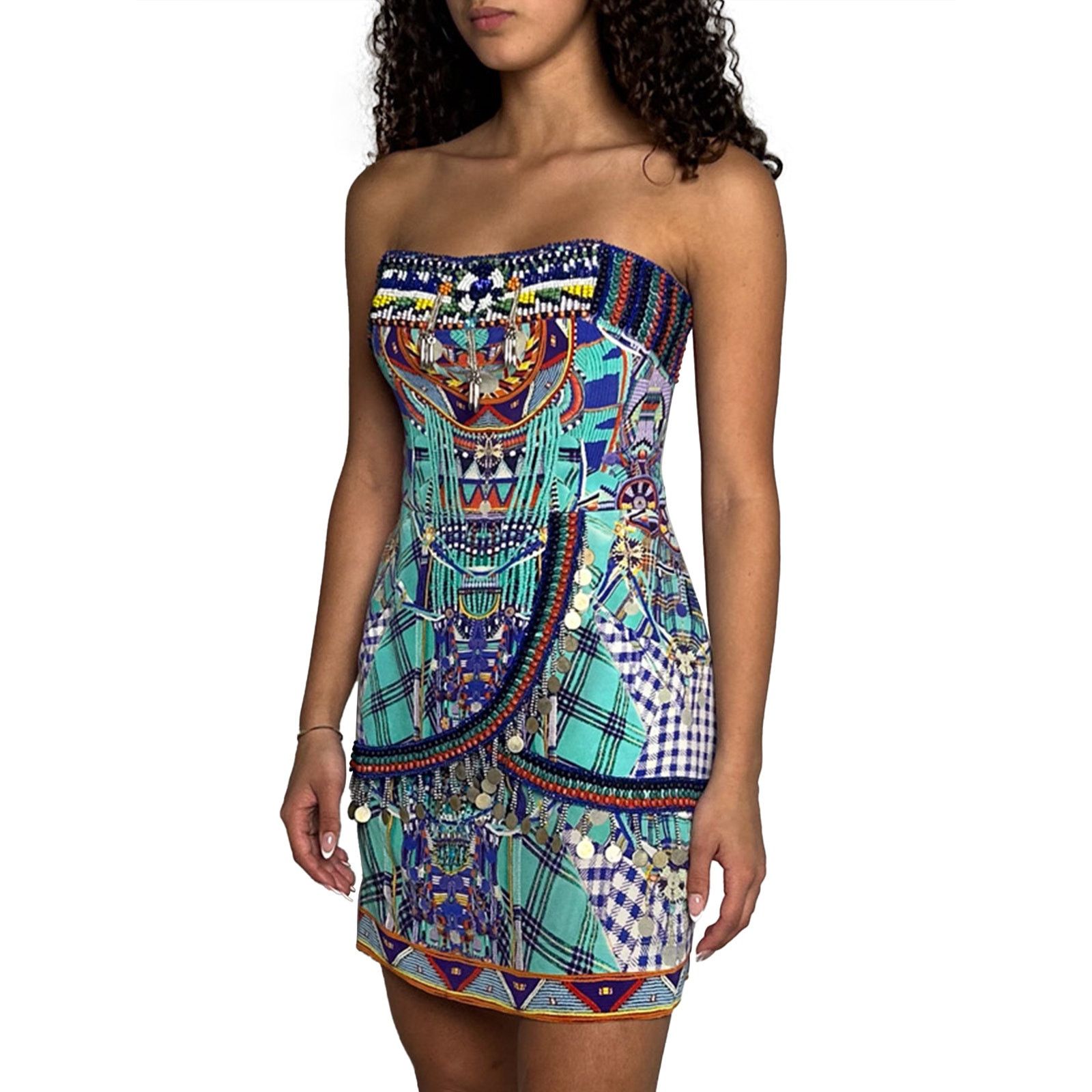 CAMILLA Mini Skirt with Beads Size 28" / US 6 / IT 42 - 3 Thumbnail