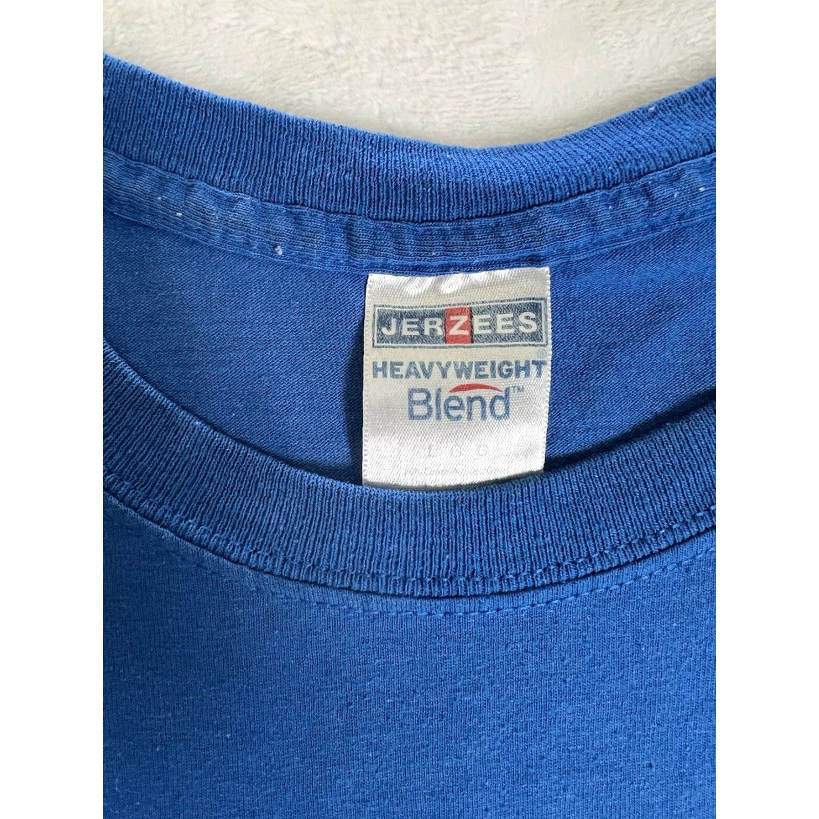 Jerzees VINTAGE College Of San Mateo T-Shirt L Blue Men Short Sleeve 90s USA California JERZEES Size US L / EU 52-54 / 3 - 3 Thumbnail