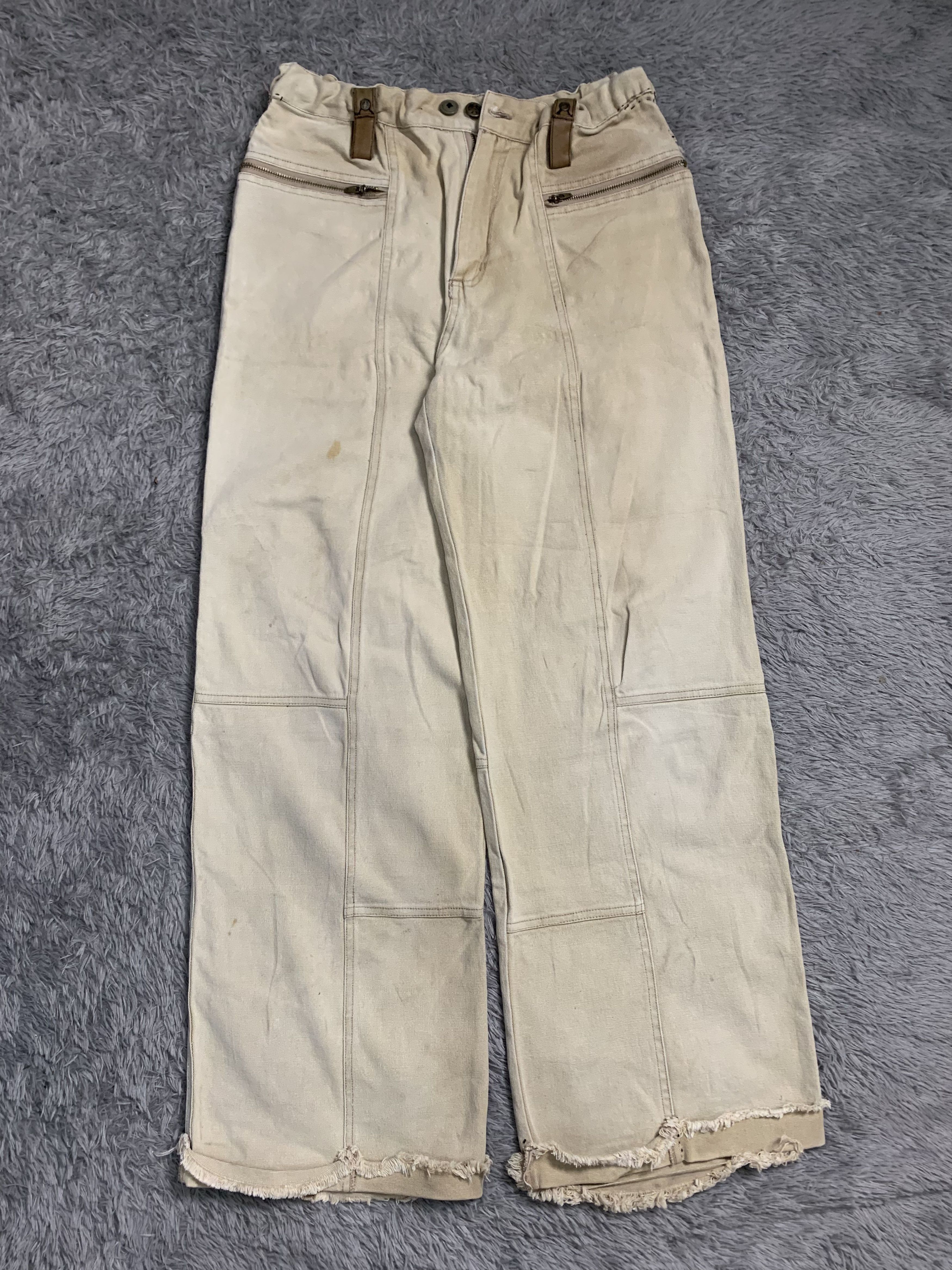 Japanese Brand Time-Worn Essentials Anti War Distressed Denim Work Pants Size US 34 / EU 50 - 1 Thumbnail