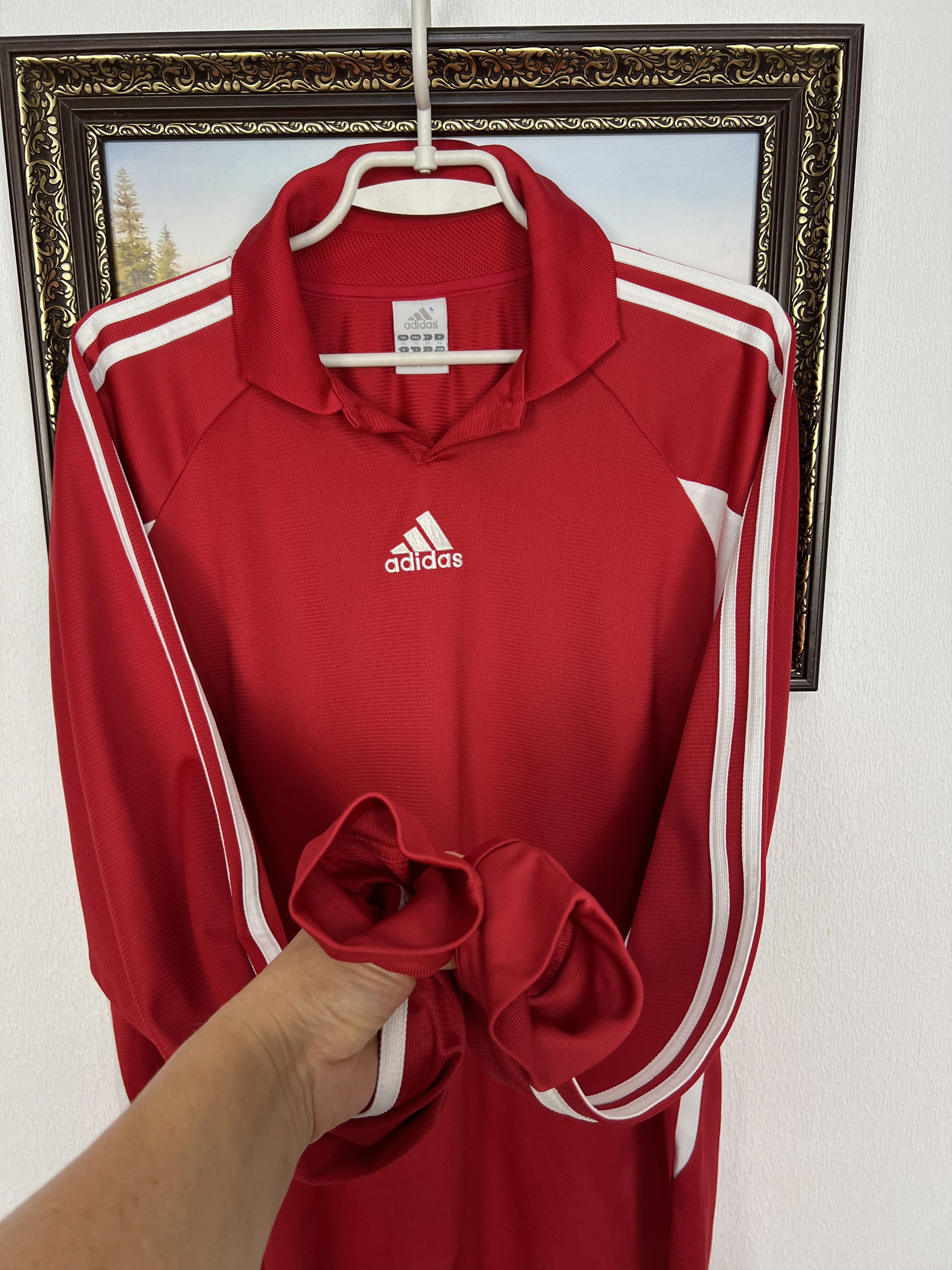 Adidas Football Template Shirt Soccer Long Sleeve Jersey Trikot Size US XL / EU 56 / 4 - 5 Thumbnail
