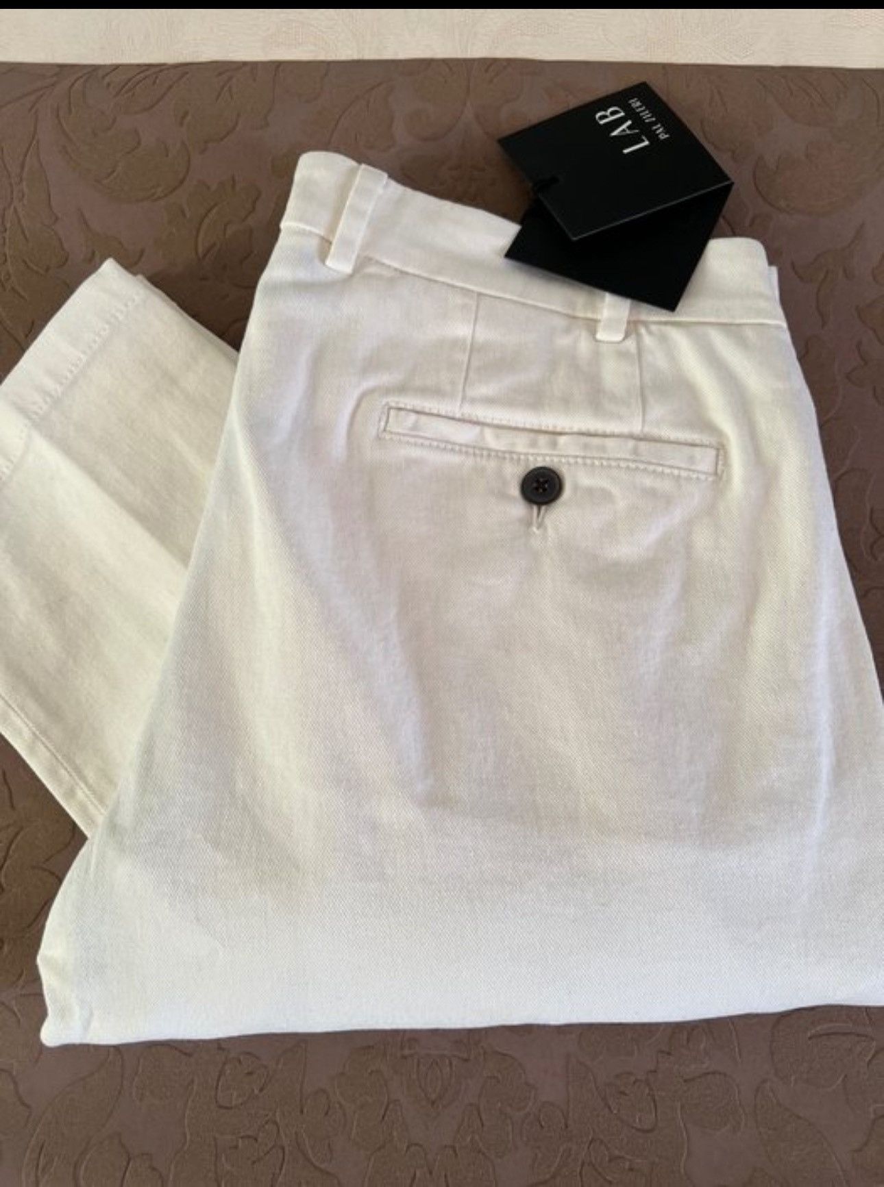 Pal Zileri Pal Zileri - Trousers White - Cotton - Size: L Size US 42 / EU 58 - 1 Thumbnail