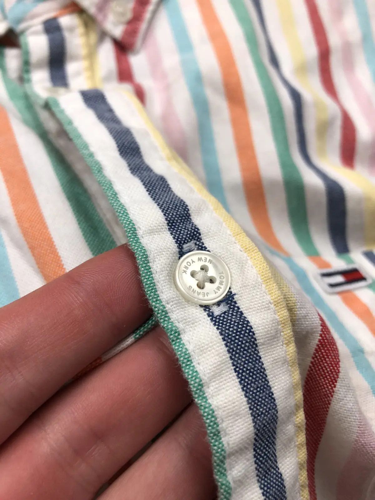 Tommy Hilfiger TOMMY HILFIGER Jeans Multicolour Shirt Mini Logo Slim Fit Size US L / EU 52-54 / 3 - 9 Thumbnail