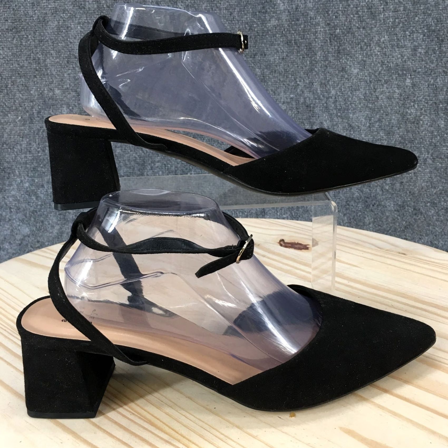 Vintage A New Day Sandals Womens 11 Block Heels Ankle Strap Pointed Pumps Black Casual Size US 11 / IT 41 - 2 Thumbnail