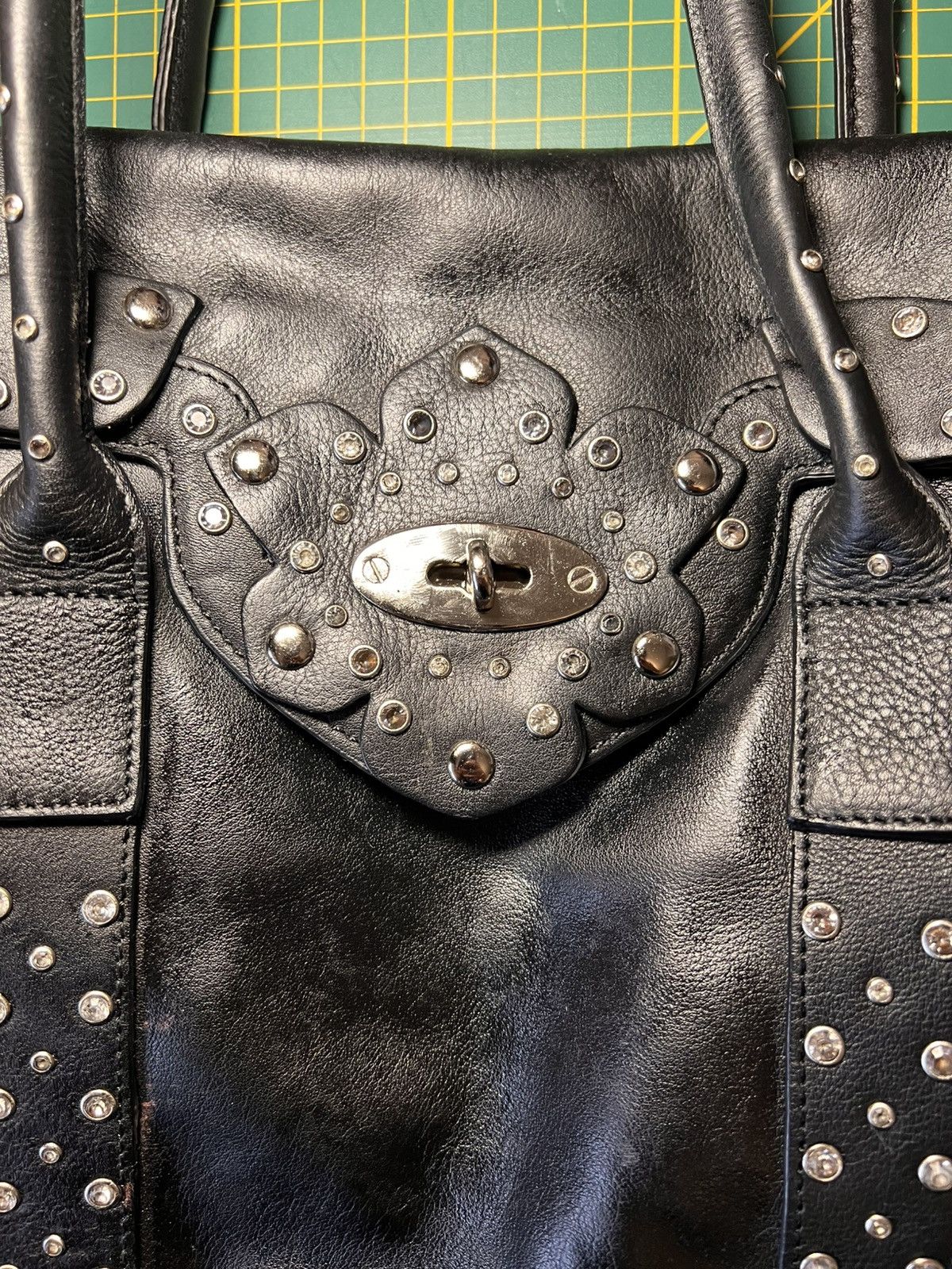 Vintage Vintage CNKW studded rhinestone leather “Birkin” handbag Size ONE SIZE - 6 Thumbnail