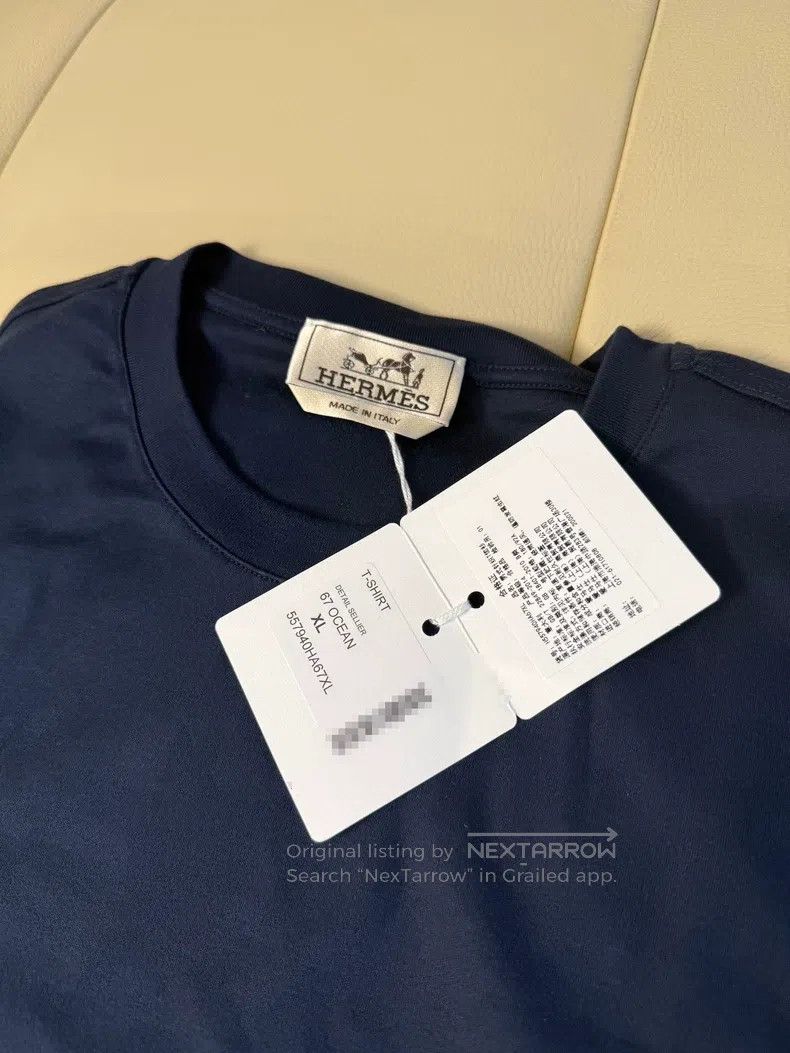 Hermes Hermes Men's Short-Sleeve T-Shirt with Color-Blocked Cuffs Size US XL / EU 56 / 4 - 3 Thumbnail