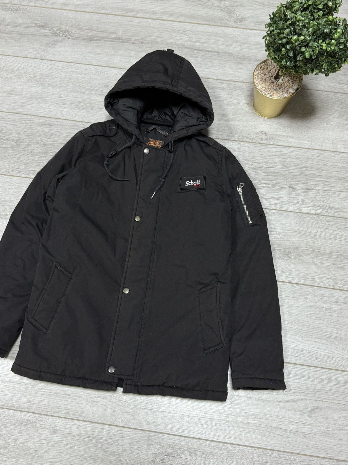 Schott Schott army type U USA long bomber parka jacket zip Size US S / EU 44-46 / 1 - 3 Thumbnail
