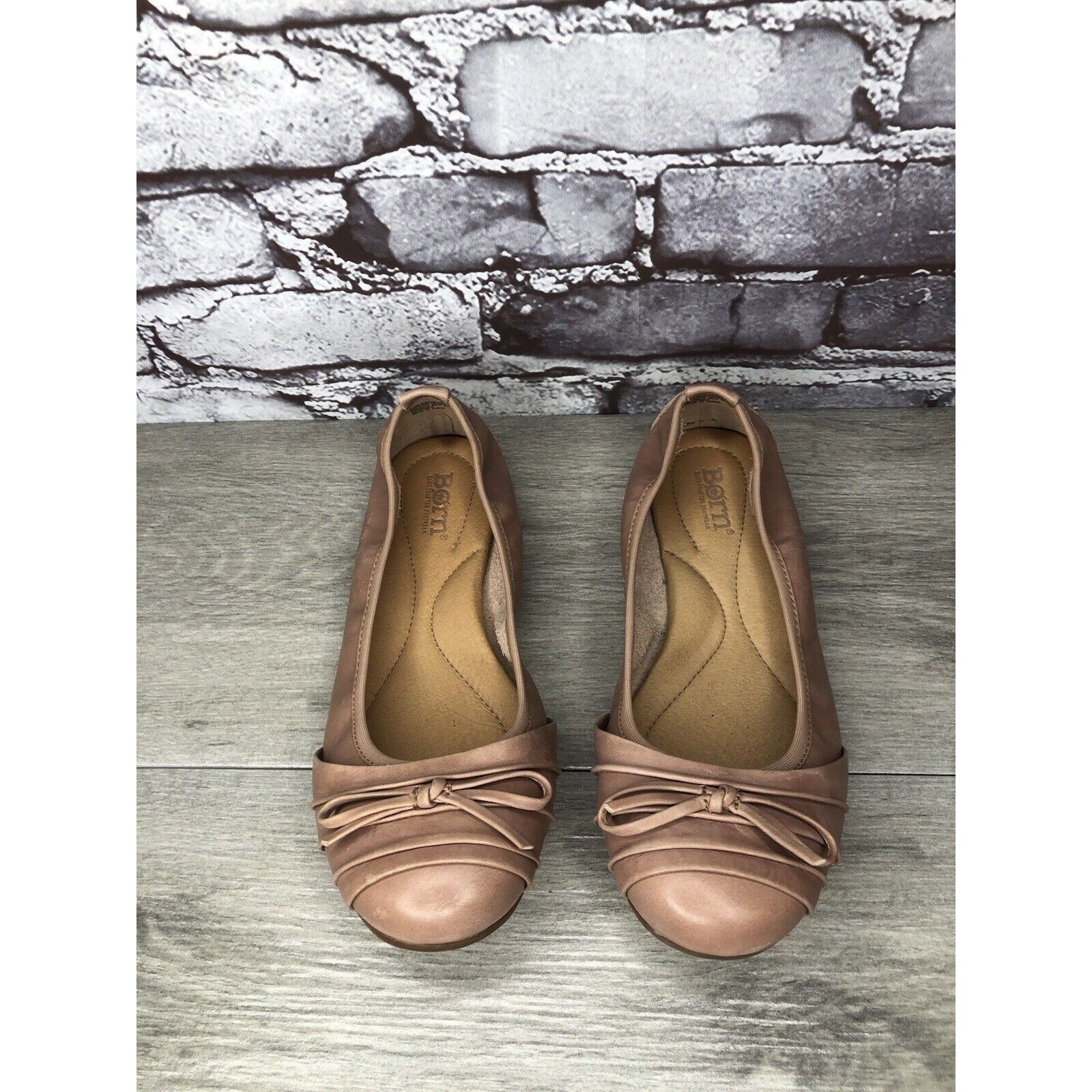 Born Born Footwear Dusty Pink Leather Casual Bow Ballet Flats Wom Size US 6.5 / IT 36.5 - 10 Thumbnail