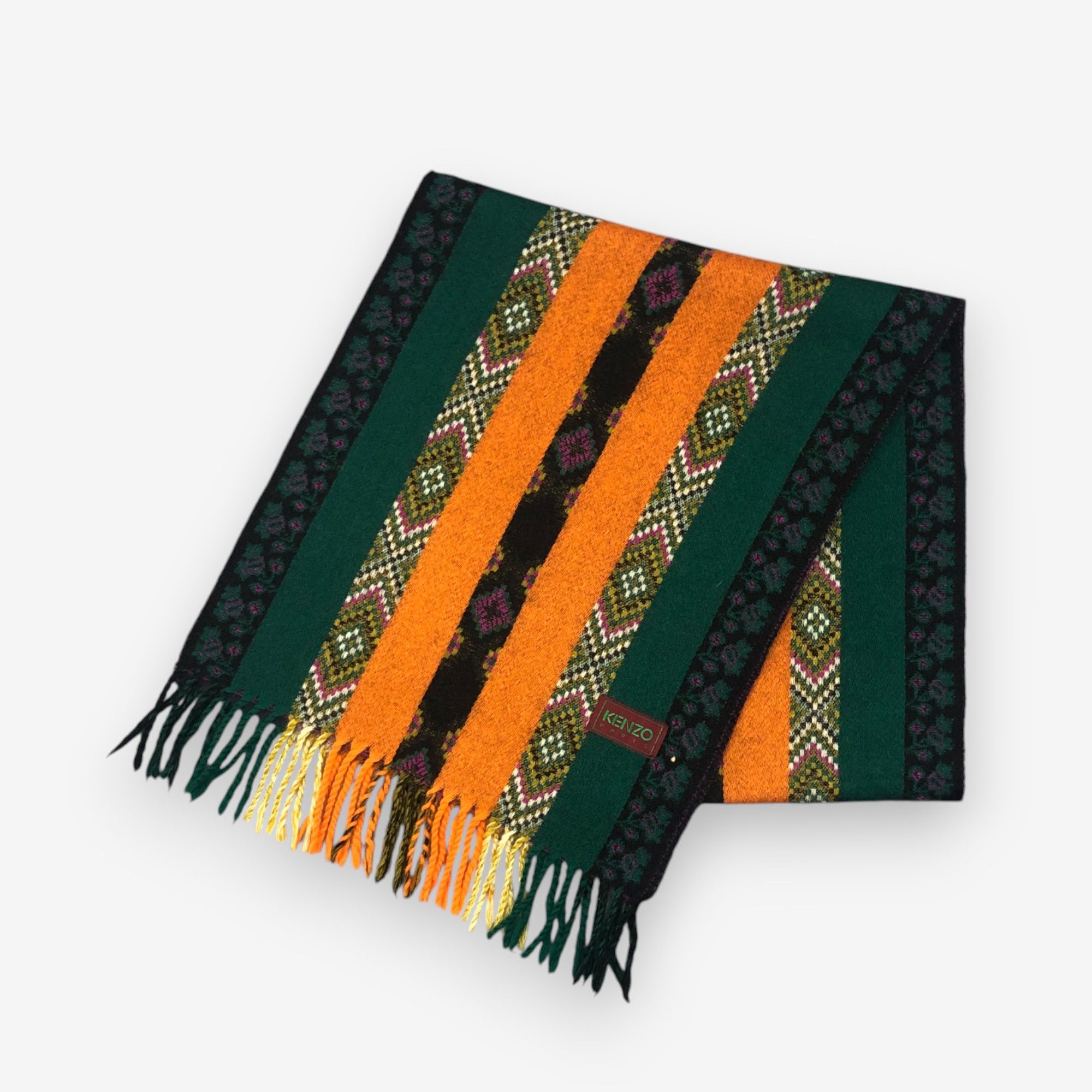 Kenzo Vintage Kenzo Scarf Muffler Wool Winter Fringe Scarves Size ONE SIZE - 3 Thumbnail