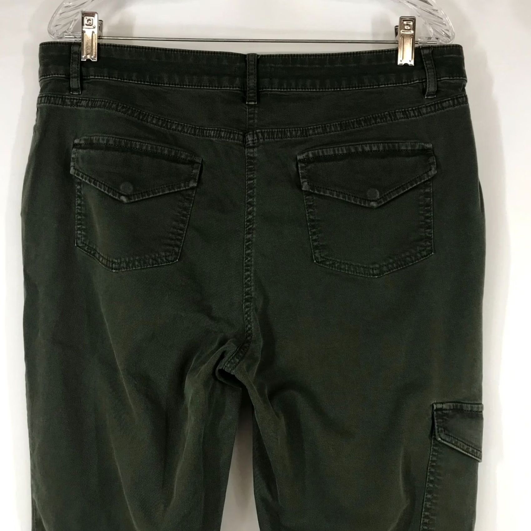 J. Jill J. Jill WOMEN'S 14 OLIVE COTTON BLEND CARGO PANTS Jeans Straight Womens 14 OLIVE Regular Size 14 Size 36" / US 14 / IT 50 - 5 Thumbnail