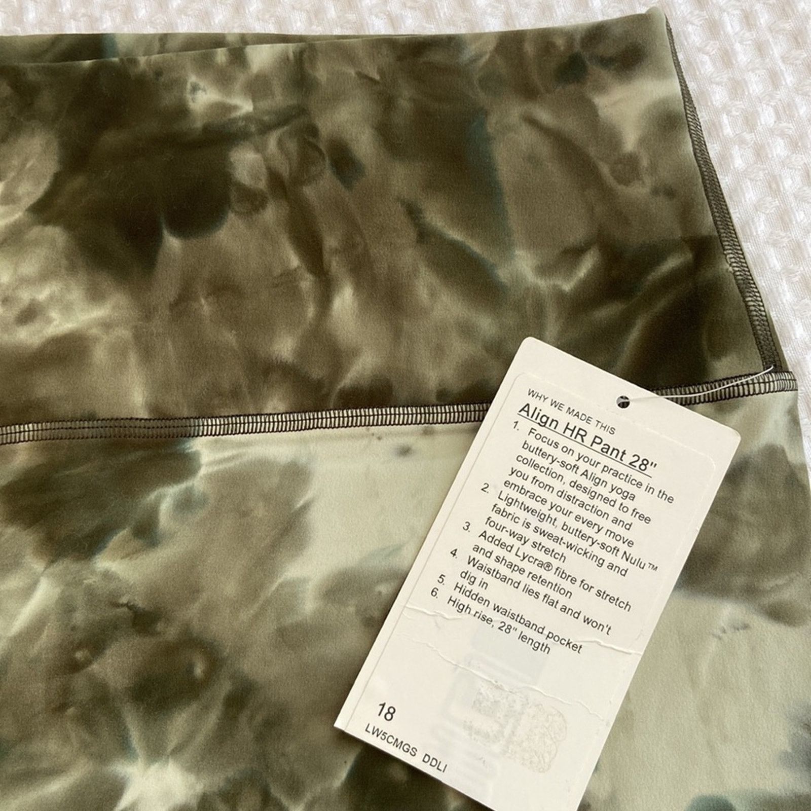 Lululemon LULULEMON Align HR Pant 18 28” Diamond Dye Light Sage Green Size 40" / US 18 - 6 Thumbnail