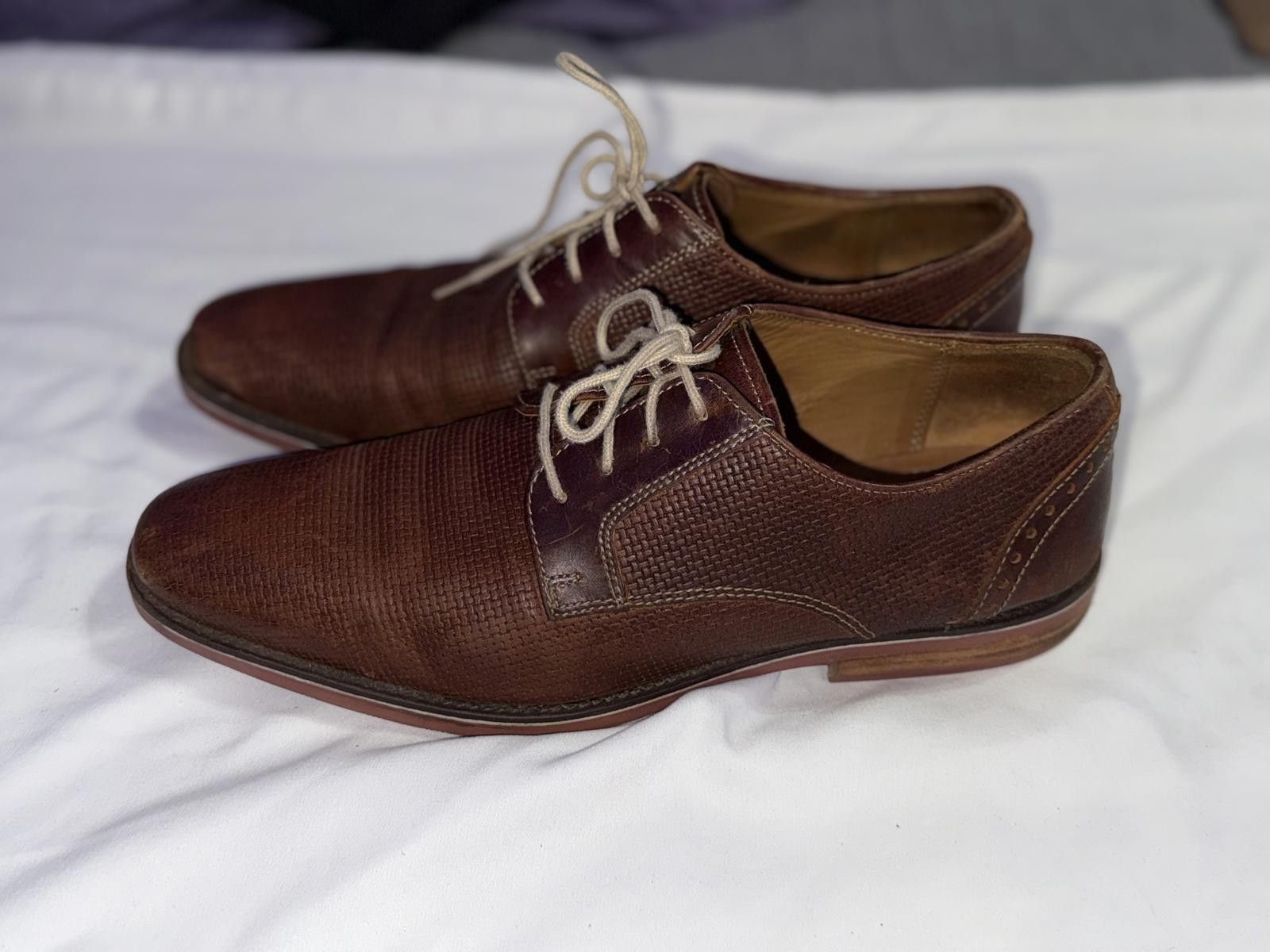 Giorgio Brutini Giorgio Brutini Mens Jeffers 25043 Leather Woven Derby Shoes Size US 9.5 / EU 42-43 - 3 Thumbnail