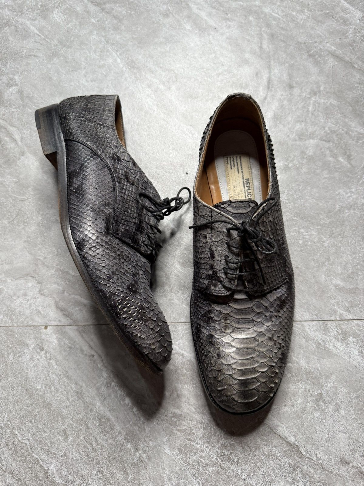 Maison Margiela Maison Margiela Line 22 Python Skin Derbies Size US 6 / EU 39 - 1 Thumbnail