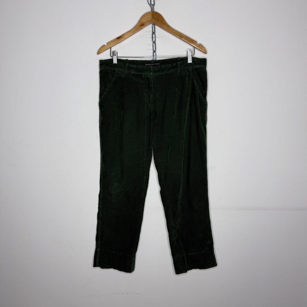 Balenciaga Balenciaga Paris Green Corduroy Trousers Size 28" / US 6 / IT 42 - 1 Thumbnail