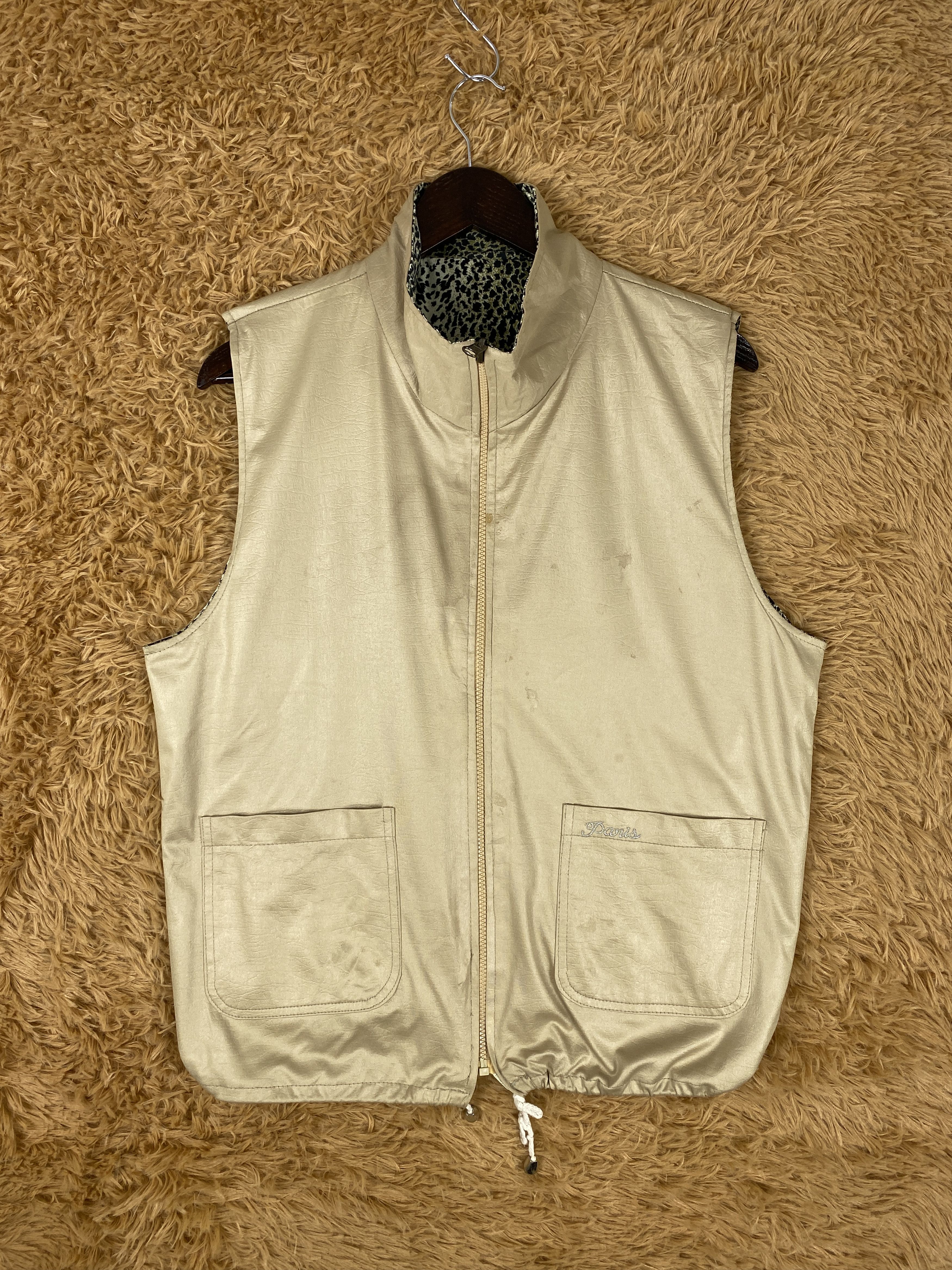 Japanese Brand Vintage Paris Leopard Pattern Reversible Vest Size US S / EU 44-46 / 1 - 5 Thumbnail