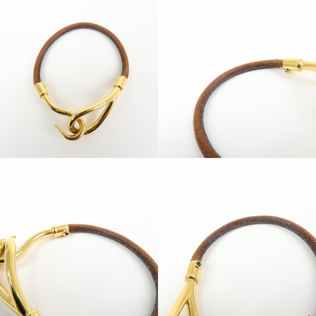 Hermes Hermes Jumbo Hook Leather Bracelet Brown Size ONE SIZE - 4 Thumbnail