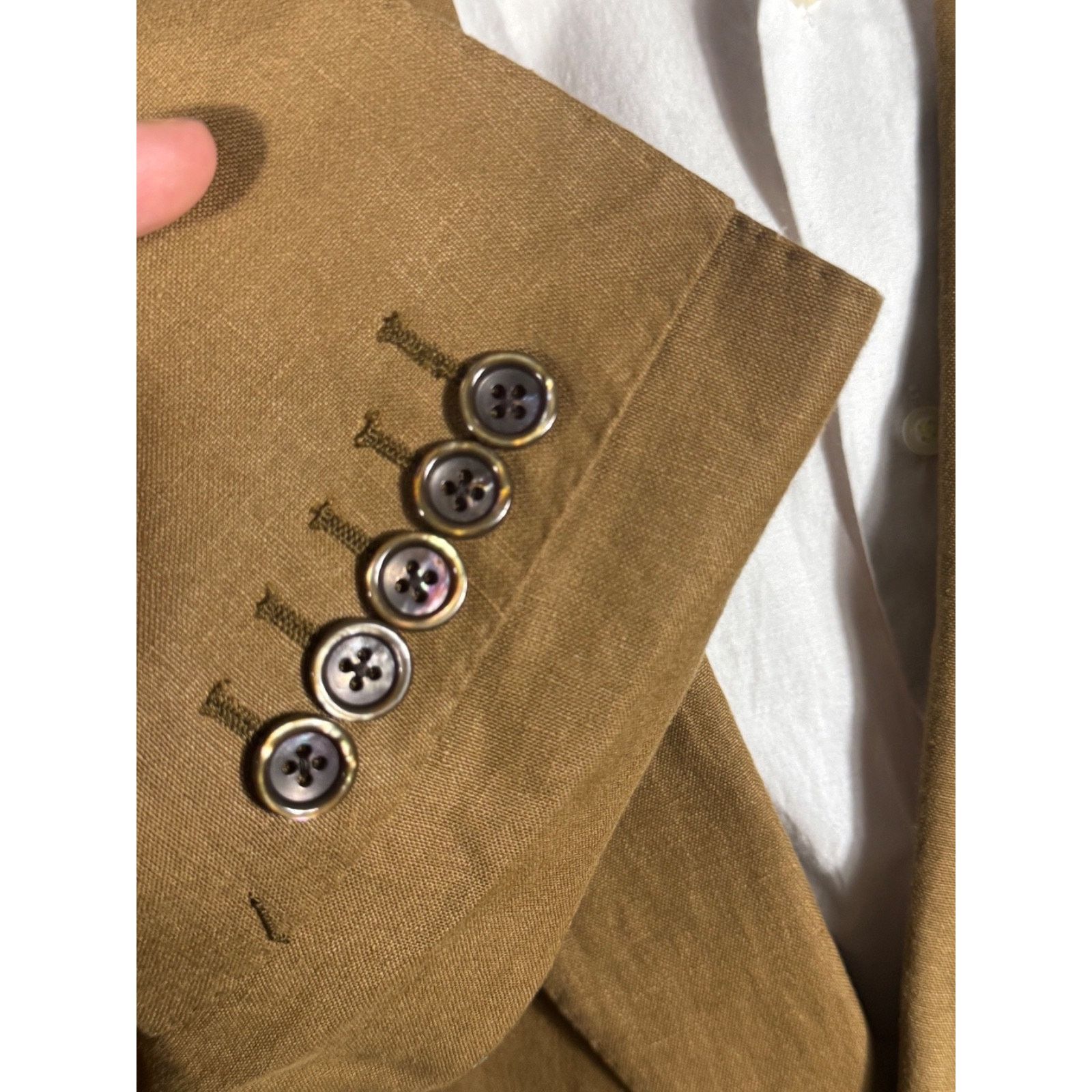 Tom Ford Tom Ford Tobacco Brown Linen Peak Lapel Blazer jacket 46R Size 46R - 4 Thumbnail