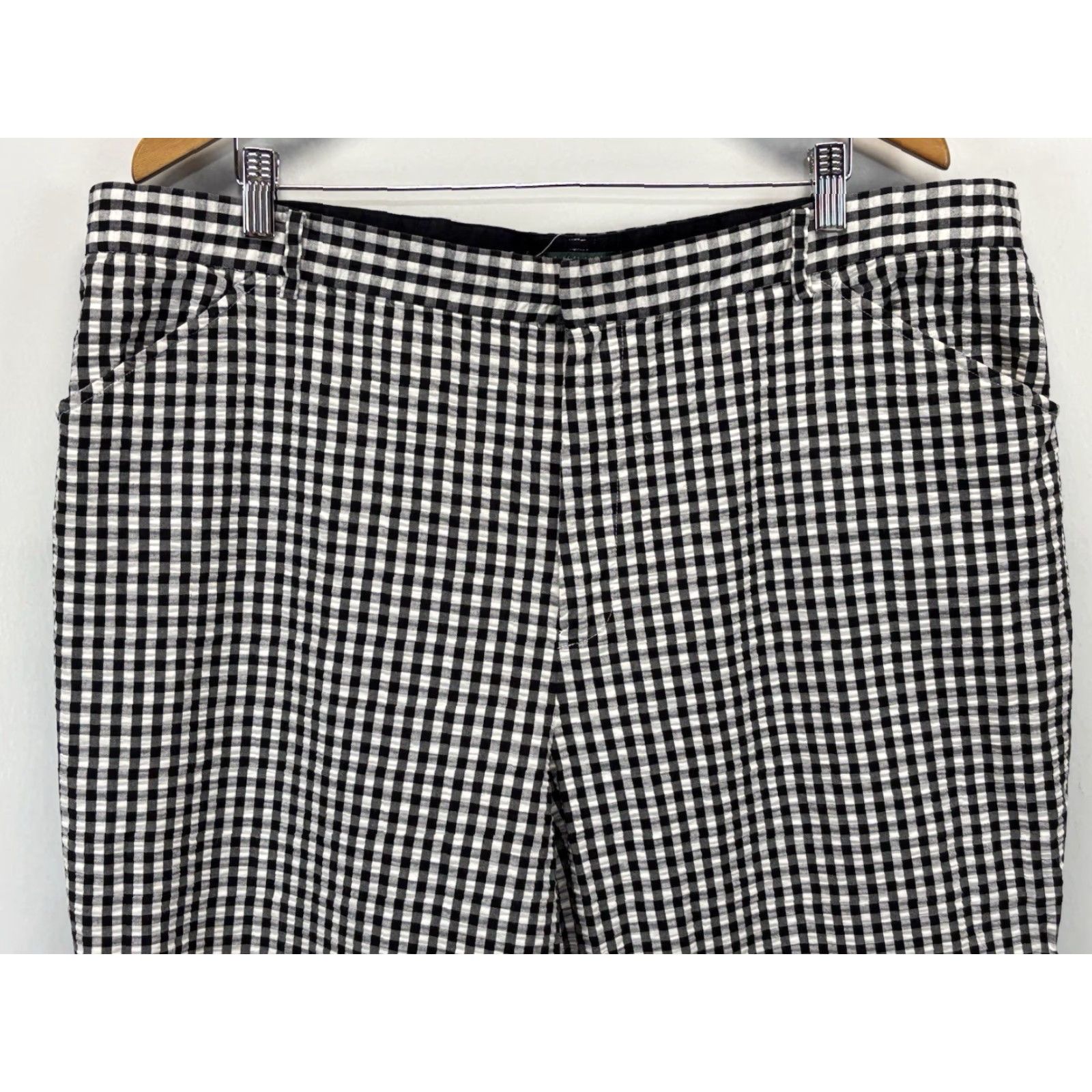 Ralph Lauren VINTAGE Lauren Ralph Lauren Crop Pants 22W Plus Black White Gingham Check Seersucker Womens Size 40" / US 18 - 2 Thumbnail