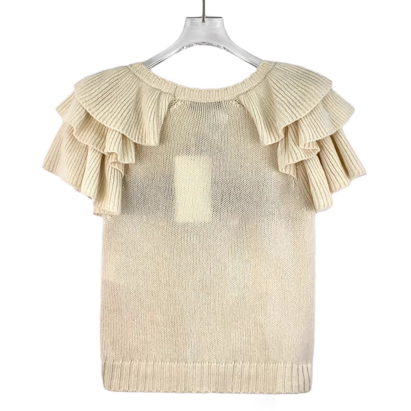 Dior LW0218 Dior Off-White Cashmere Crew Star Logo Intarsia Size XXS / US 00 / IT 34 - 2 Thumbnail