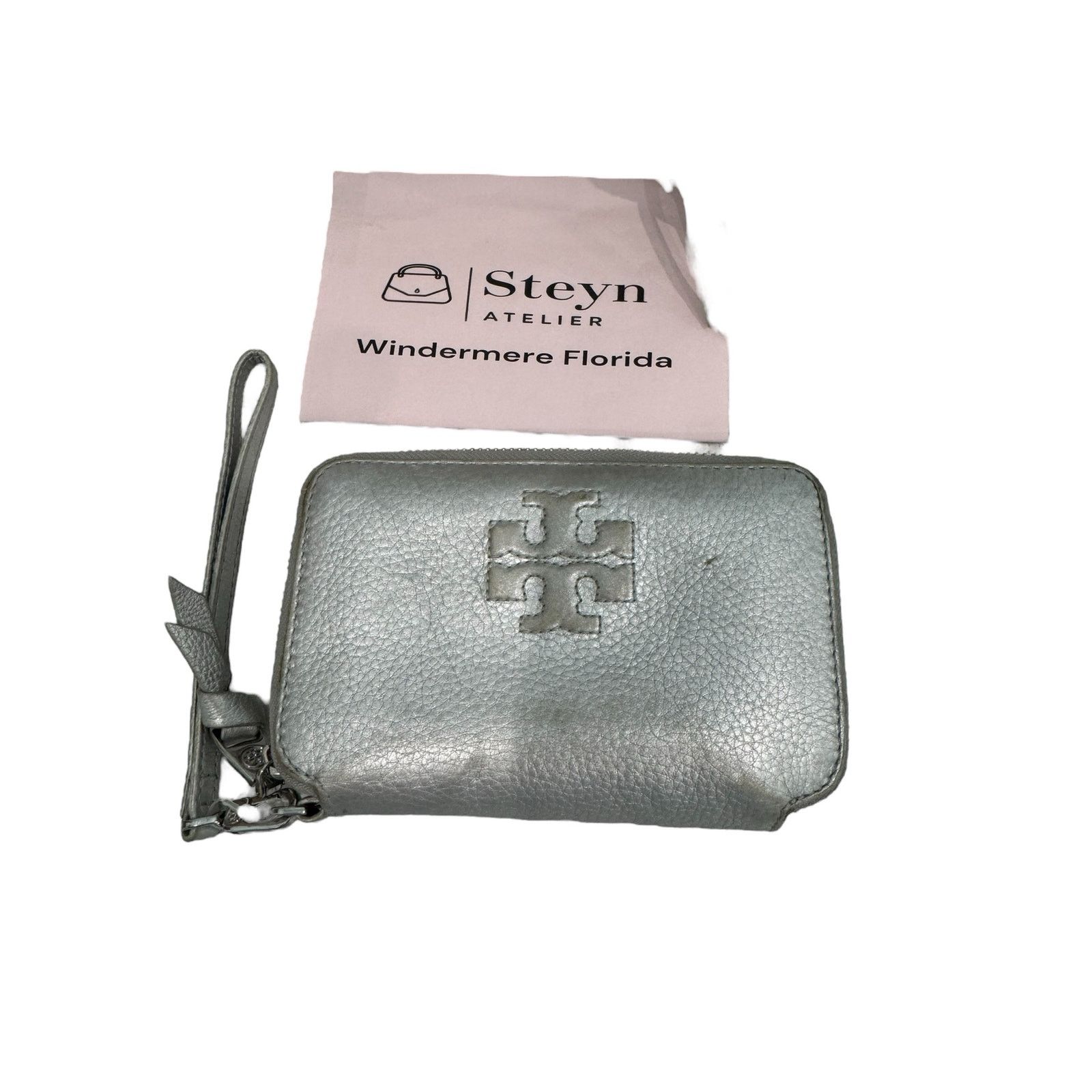 Tory Burch Tory Burch Silver Pebbled Leather Crossbody + Wallet Set Size ONE SIZE - 9 Thumbnail