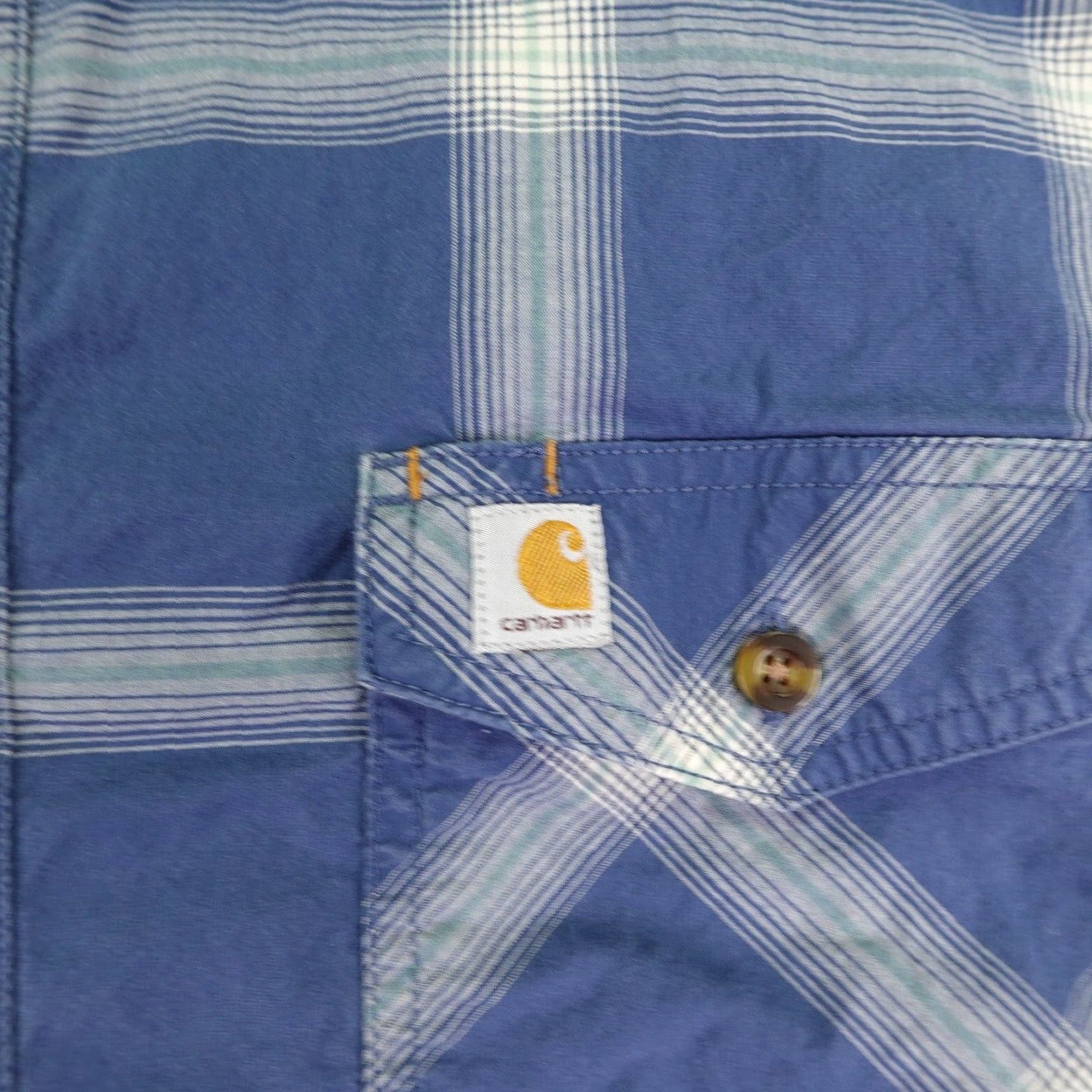 Carhartt Carhartt Shirt Mens XL Blue Plaid Button-Up Relaxed Fit Rugged Flex Workwear Shirt Size US XL / EU 56 / 4 - 3 Thumbnail