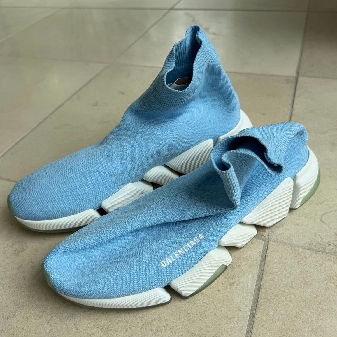 Balenciaga Balenciaga Speed 2.0 Clear Sole Sneakers Blue EU 46 US 13 Size US 13 / EU 46 - 2 Thumbnail