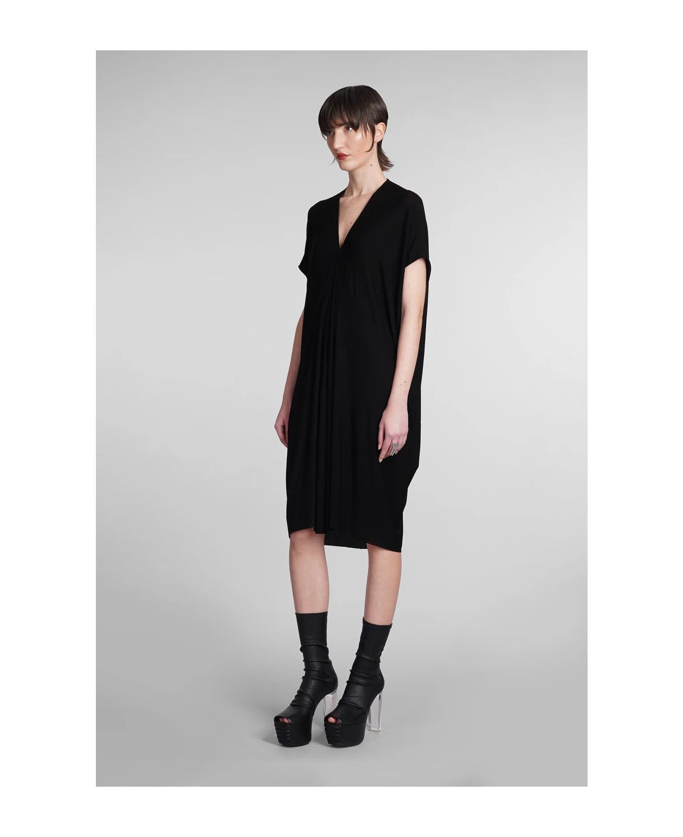 Rick Owens o1y0126 Mini Dress in Black Size S / US 4 / IT 40 - 3 Thumbnail