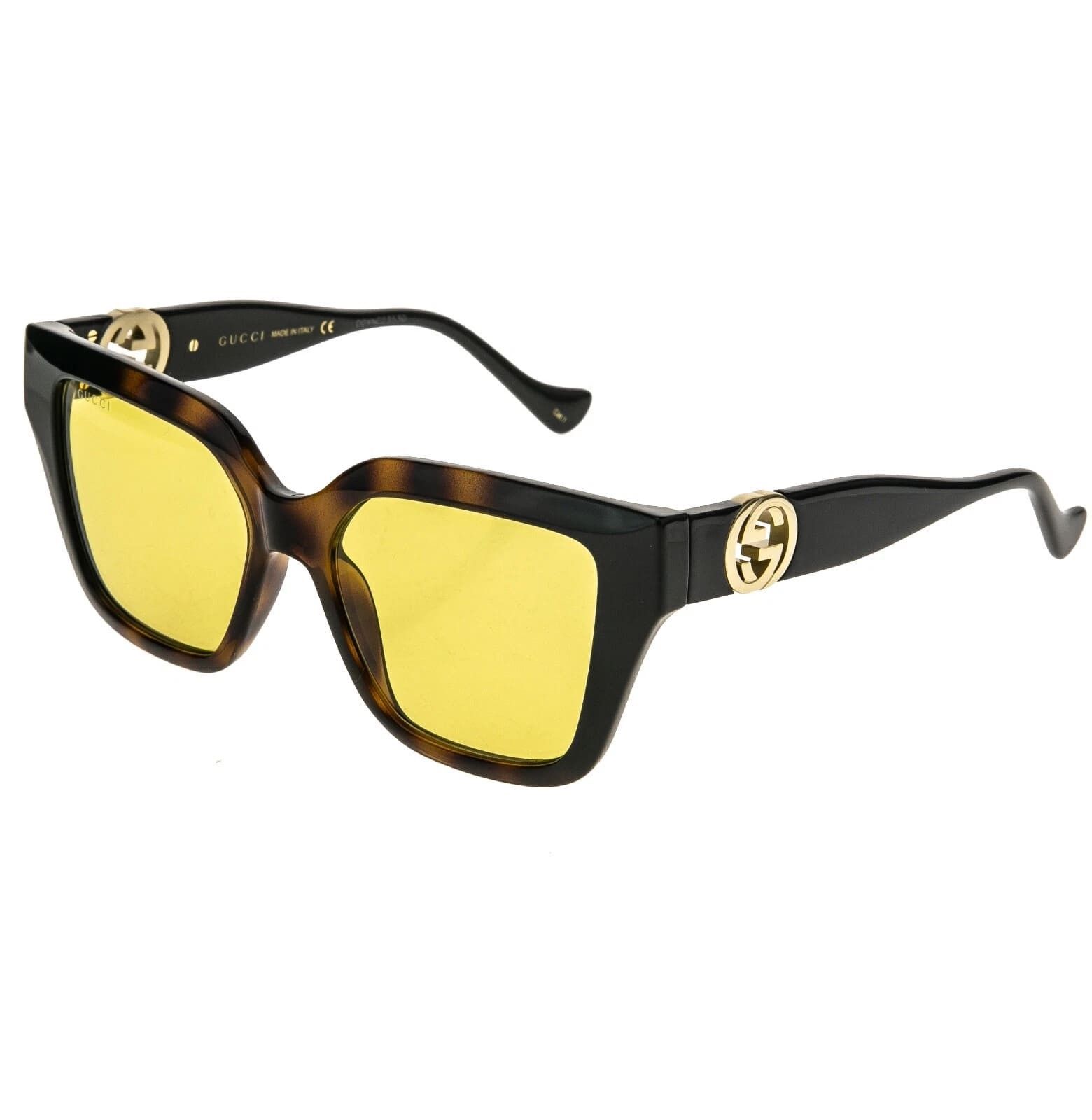 Gucci GUCCI GG1023S ARIA 1023 Brown Yellow Chain 004 Sunglasses Size ONE SIZE - 8 Thumbnail