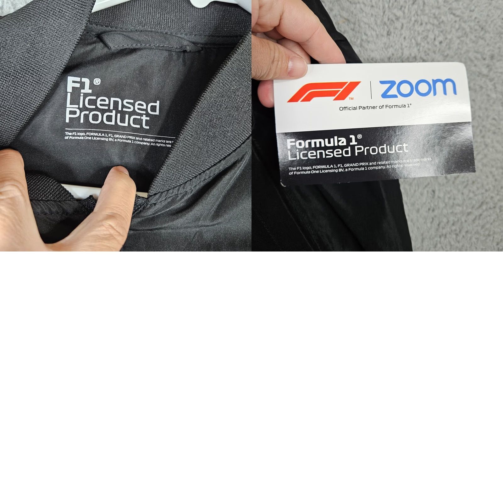 Vintage Zoom F1 Licensed Unisex Adults Full Zip Jacket L Black Solid Polyester Regular Jacket, Outdoor, All Seasons, New Size US L / EU 52-54 / 3 - 8 Thumbnail
