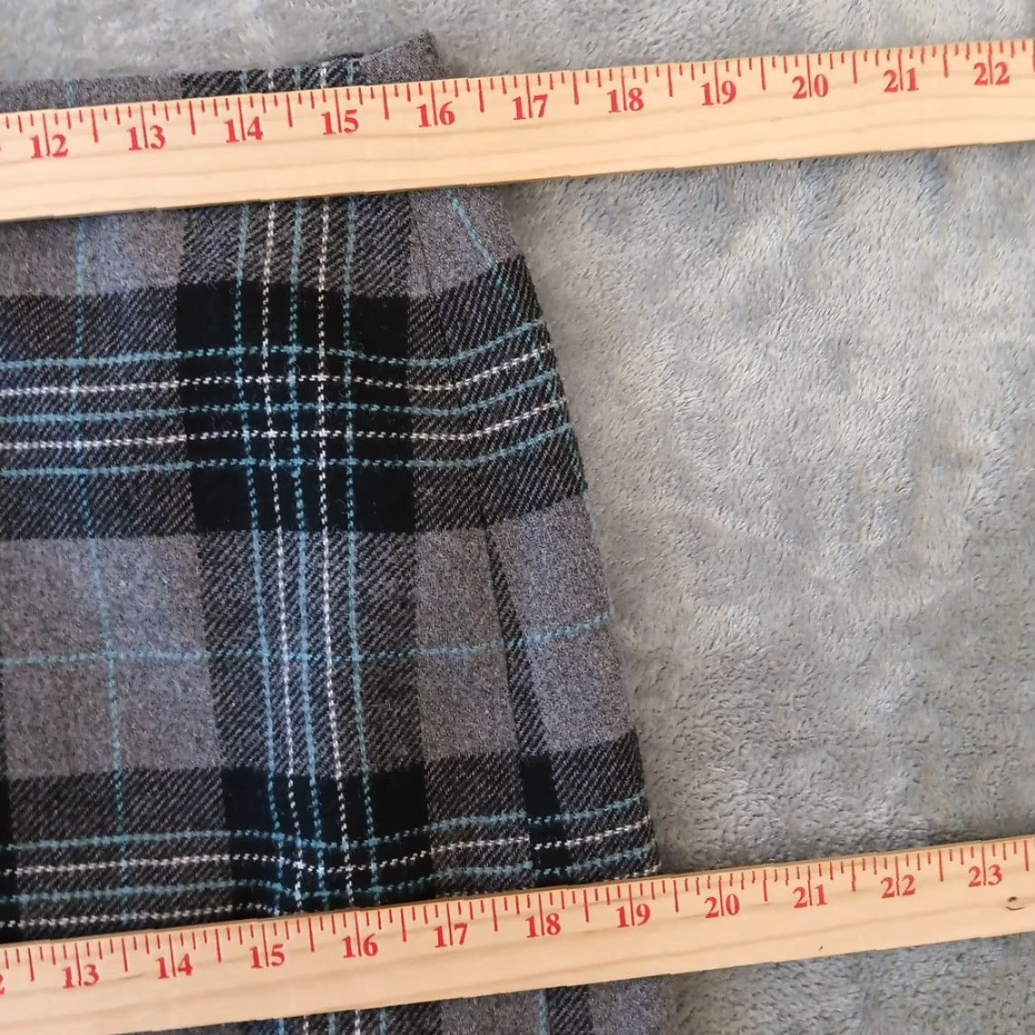 Talbots Talbots Skirt Knee Length Gray Plaid Lined Slit Size 8, Regular, Women Size 30" / US 8 / IT 44 - 3 Thumbnail