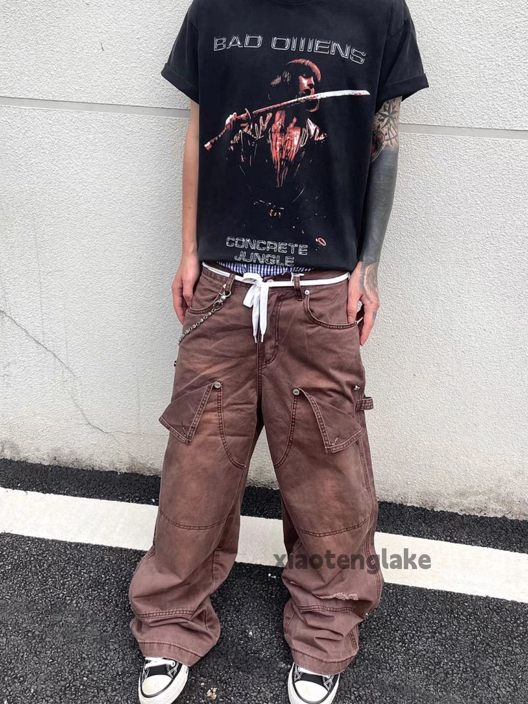 Designer Unisex outdoor utility loose baggy Carpenter hiphop pants Size US 30 / EU 46 - 5 Thumbnail