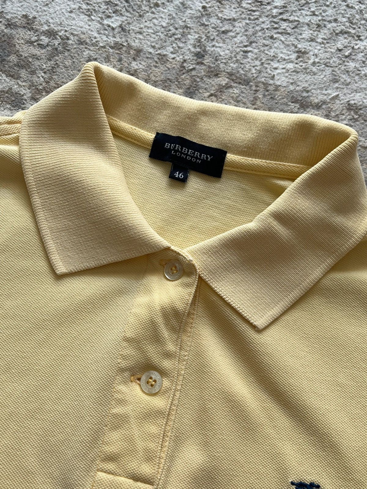 Burberry Burberry’s Polo Shirt Sz 46 / XS Yellow Embroidered Logo Size XS / US 0-2 / IT 36-38 - 3 Thumbnail