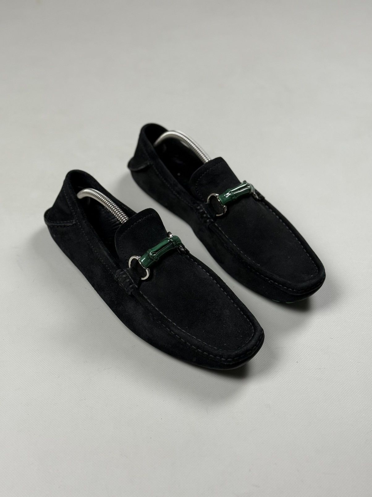 Gucci Bamboo Horsebit Suede Classic Formal Loafers Shoes