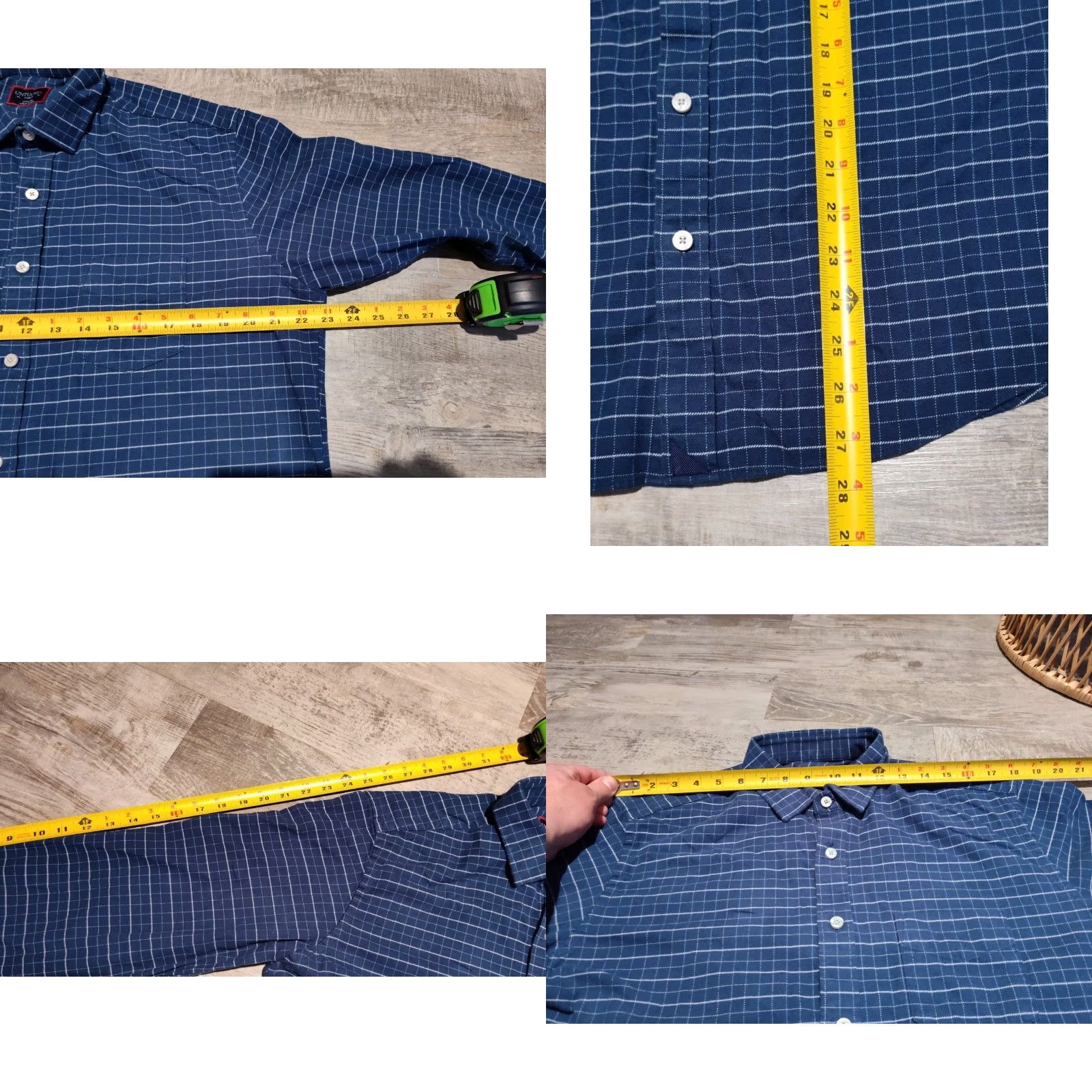 UNTUCKit VINTAGE UNTUCKit Men's Flannel Shirt Long Sleeve Casual Button-Up Blue White 90s Mens Size US L / EU 52-54 / 3 - 8 Thumbnail