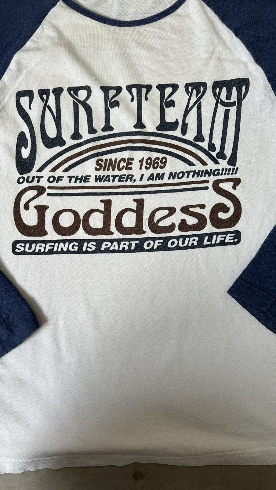 Japanese Brand VINTAGE GODDES SURFING RAGLAN TEE Size US M / EU 48-50 / 2 - 2 Thumbnail