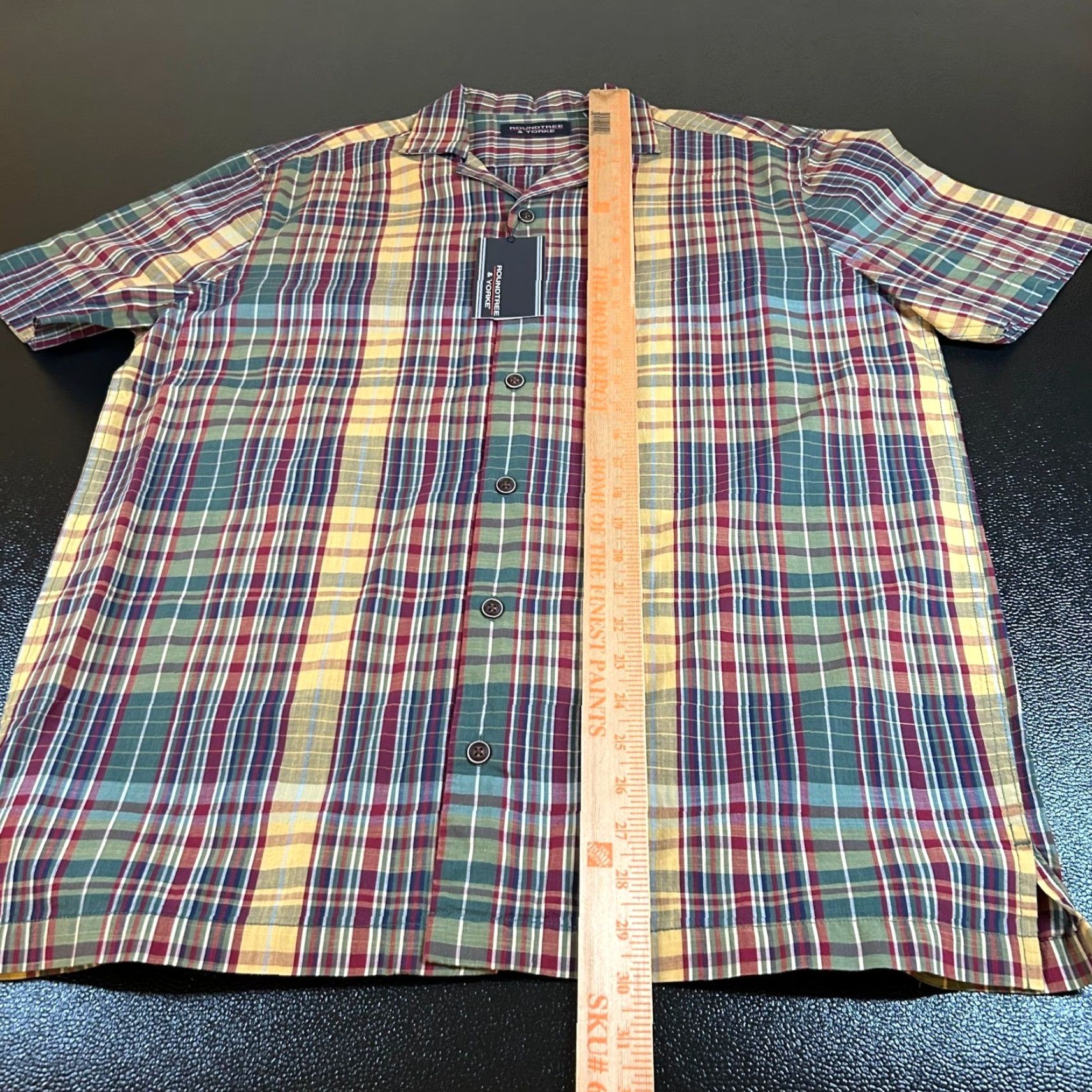 Roundtree & Yorke Roundtree & Yorke Plaid Shirt Short Sleeve Button Up Colorful Mens Medium NWT Size US M / EU 48-50 / 2 - 7 Thumbnail