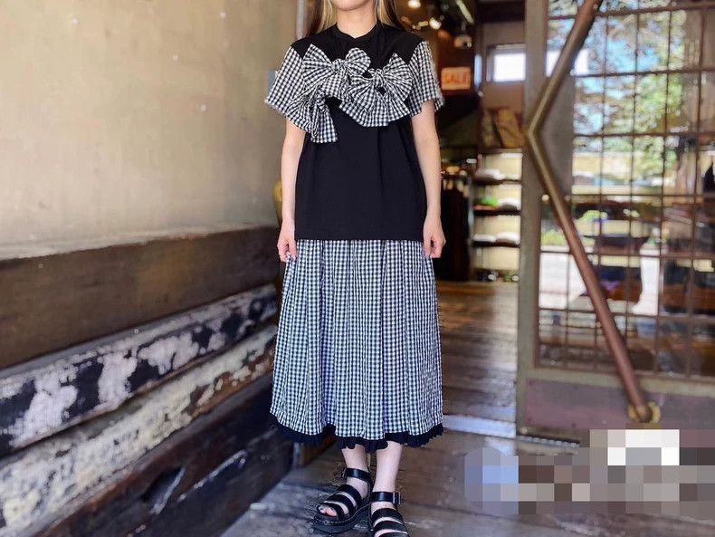 Comme des Garcons Comme Des Garcons Short sleeves with plaid patchwork bow Size M / US 6-8 / IT 42-44 - 2 Thumbnail