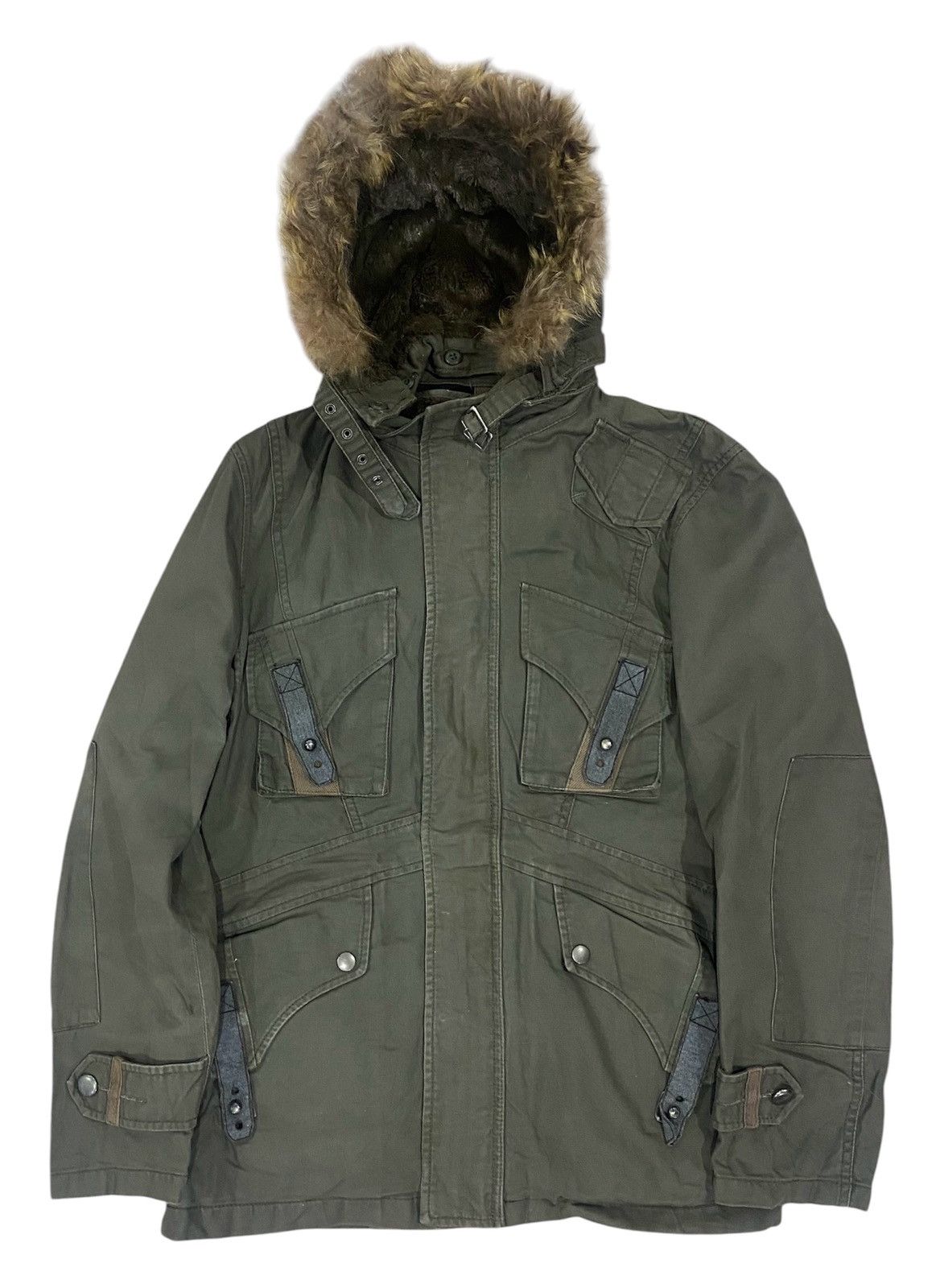 PPFM Ppfm Punk Raccoon Fur Hooded Multi-Pocket Design Military Size US M / EU 48-50 / 2 - 1 Thumbnail