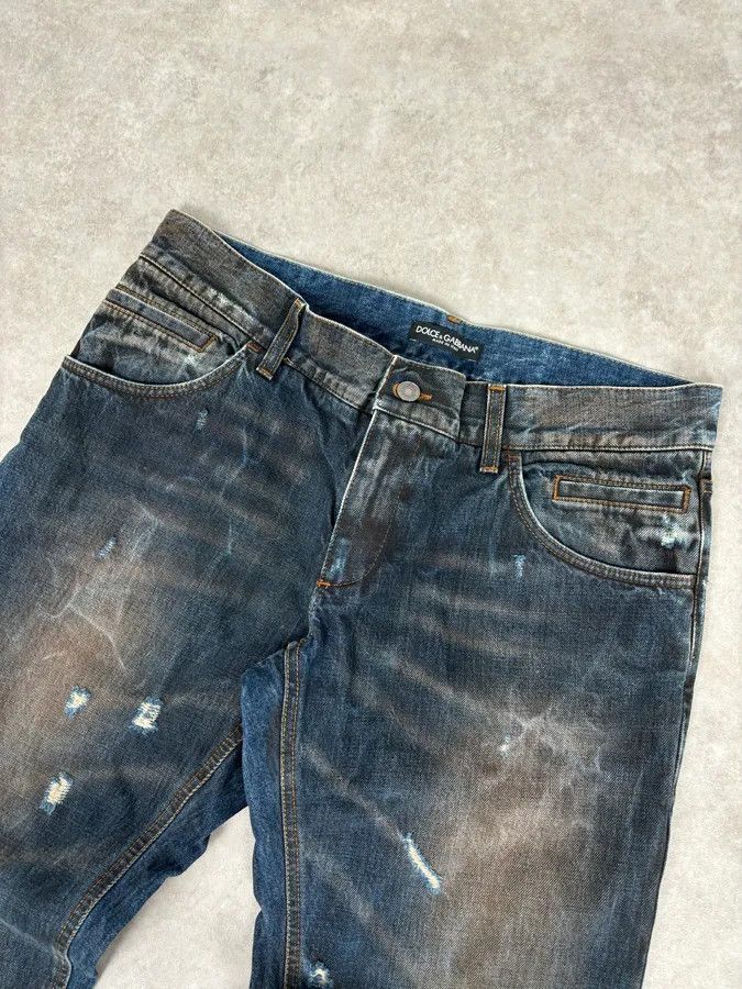 Dolce & Gabbana AW2005 Dolce & Gabbana Blue Faded Distressed Denim Jeans Size US 32 / EU 48 - 5 Thumbnail
