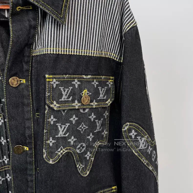 Louis Vuitton Louis Vuitton Blue denim jacket with full logo patchwork j Size US S / EU 44-46 / 1 - 9 Thumbnail