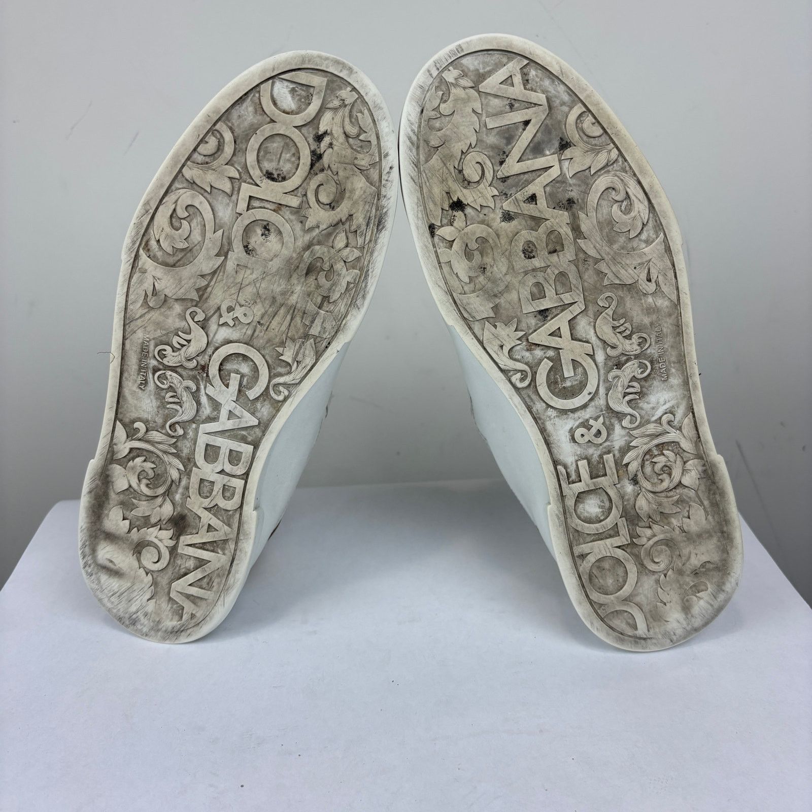 Dolce & Gabbana Dolce & Gabbana Portofino Crown Patch Leather Sneakers 9 Size US 9 / EU 42 - 9 Thumbnail