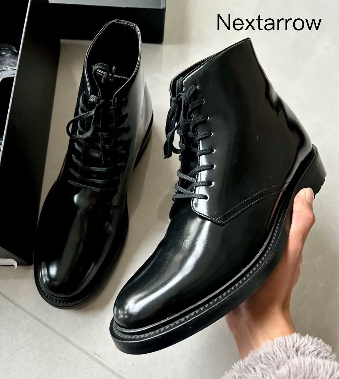 Saint Laurent Paris × Yves Saint Laurent Saint Laurent SLP patent leather high top leather shoes Size US 9 / EU 42 - 2 Thumbnail