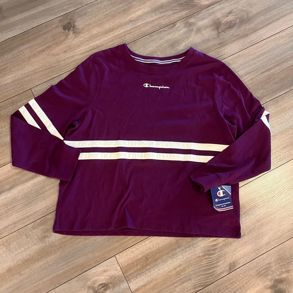 Champion NWT Champion Purple Athletic Longsleeve Shirt Women Large Bi Size L / US 10 / IT 46 - 1 Thumbnail