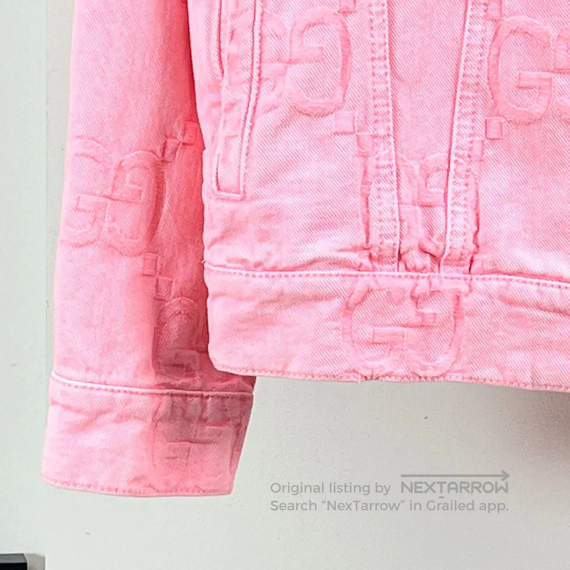 Gucci Gucci Pink Logo Print Denim Jacket. Size S / US 4 / IT 40 - 5 Thumbnail