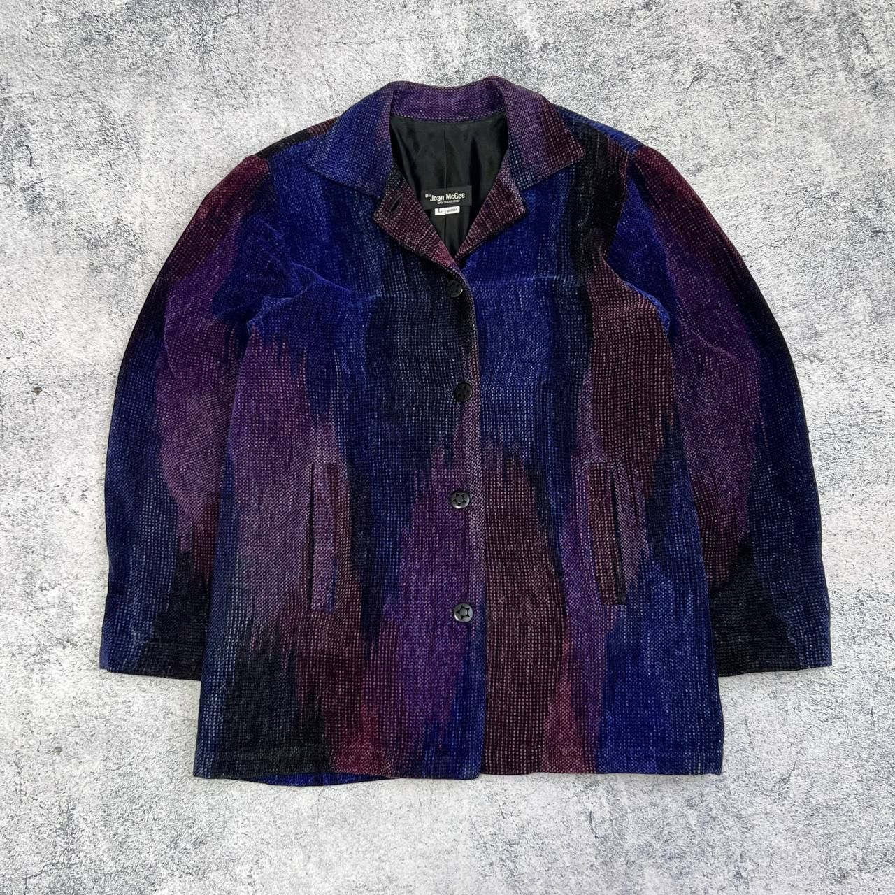 Japanese Brand × Vintage Joan McGee 100% Silk Pixelated Hand-Woven Jacket Size L Size US L / EU 52-54 / 3 - 1 Thumbnail