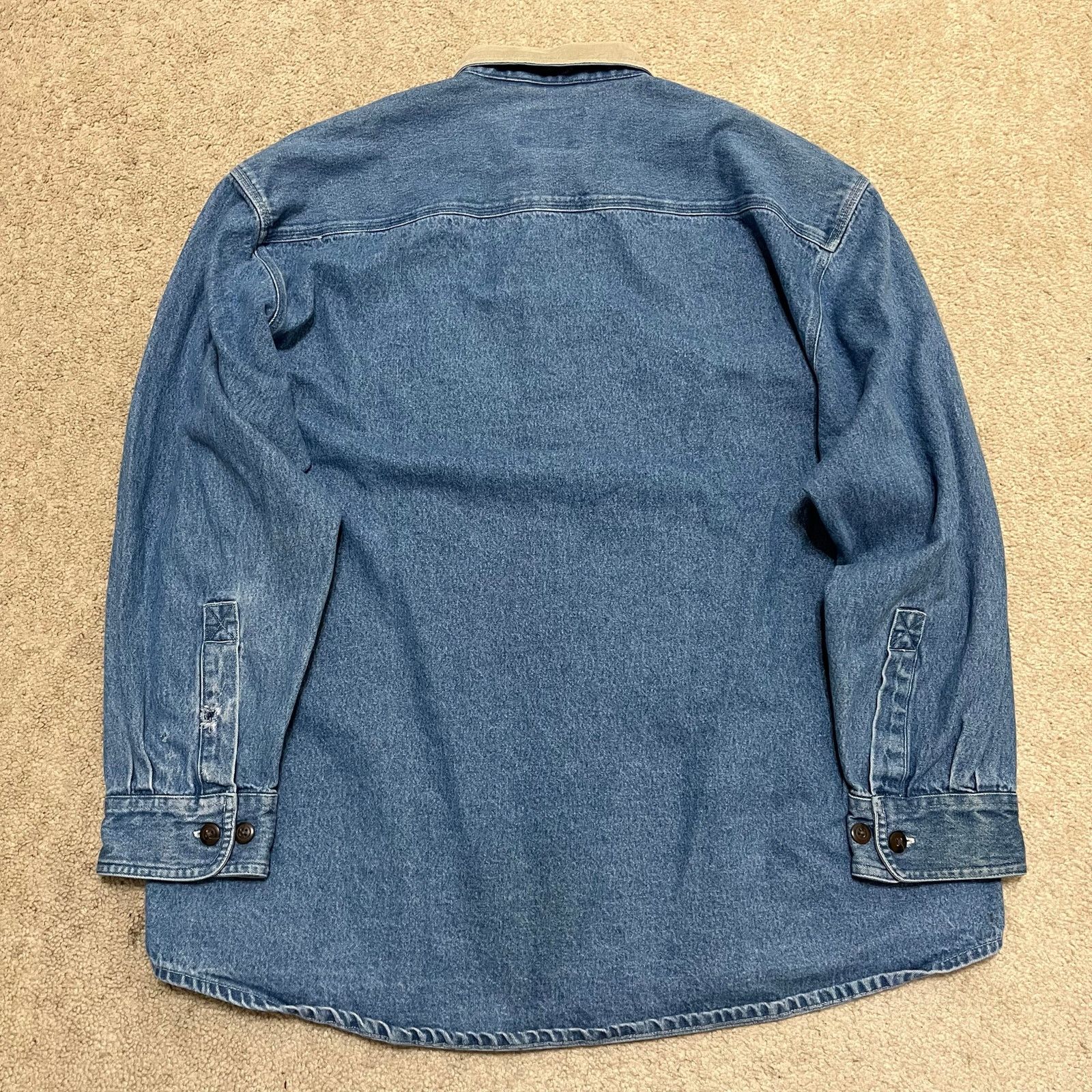 Other Vintage American Blue Corduroy Collar Denim Jean Button Up Size US XL / EU 56 / 4 - 2 Thumbnail