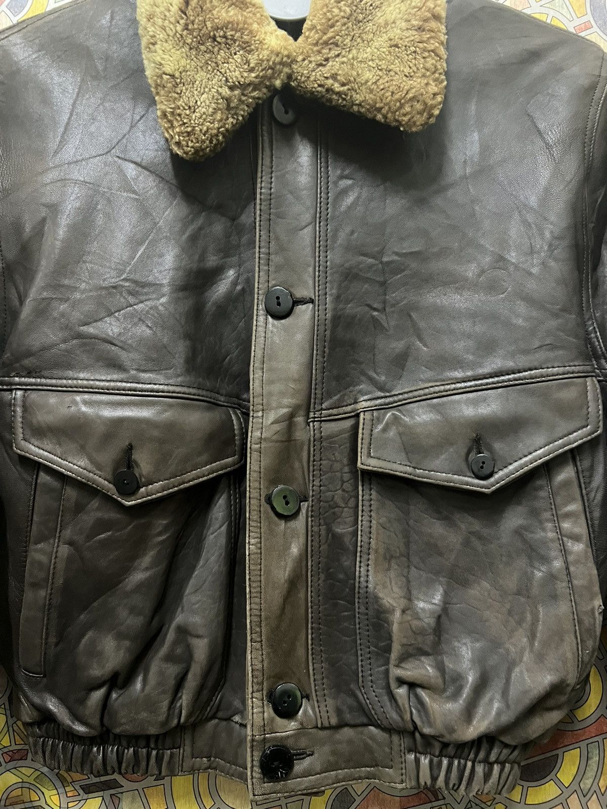 Vintage Very Nice Leather Jacket MILANO. (GJ37) Size US L / EU 52-54 / 3 - 9 Thumbnail