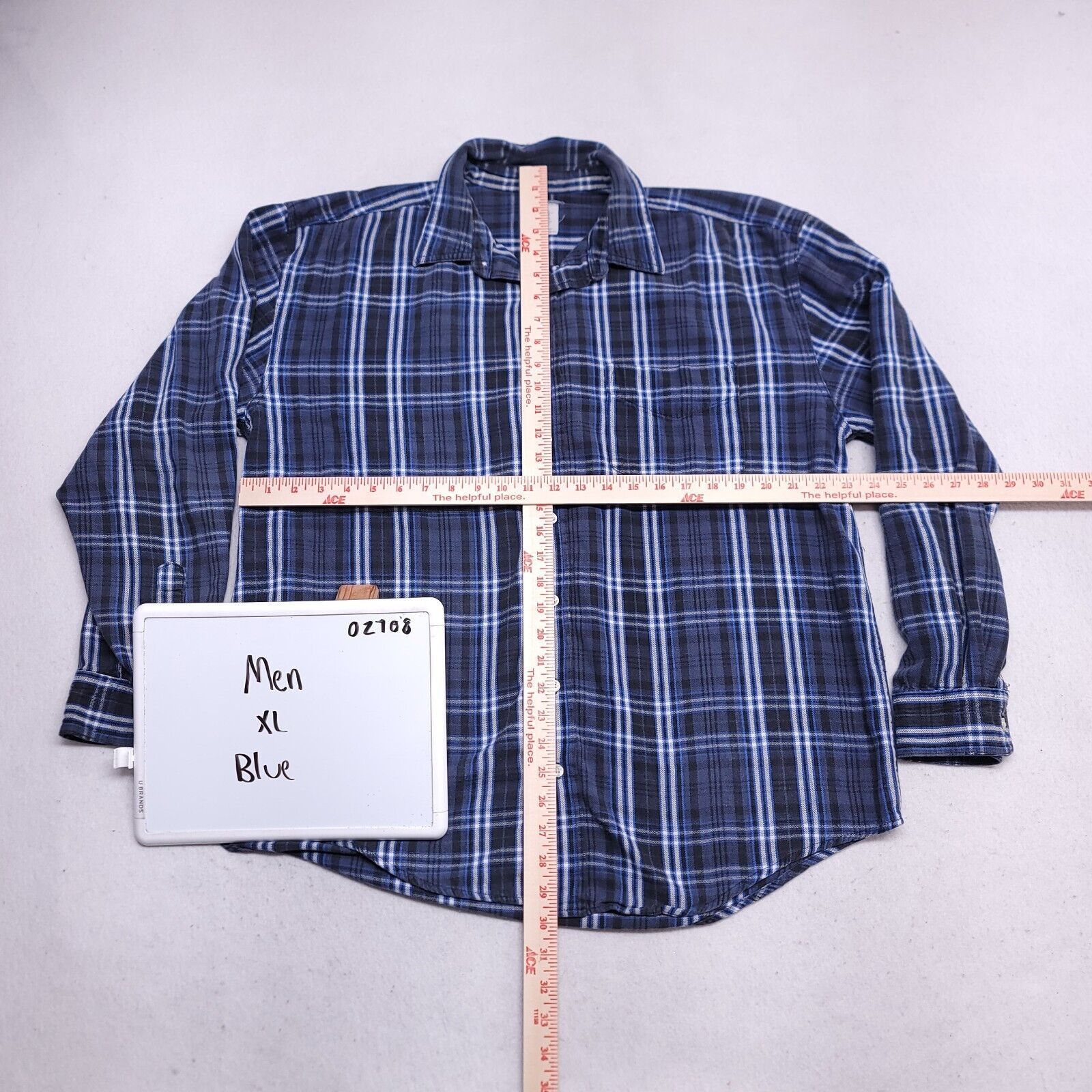 Old Navy Old Navy Tartan Flannel Shirt Mens Size Extra Large XL Blue Size US XL / EU 56 / 4 - 6 Thumbnail
