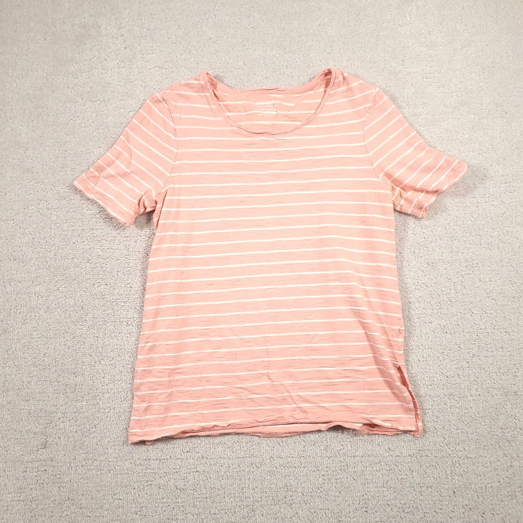 Vintage Chico's Top Womens Small Pink The Ultimate Tee Short Sleeve Stripe Size S / US 4 / IT 40 - 2 Thumbnail